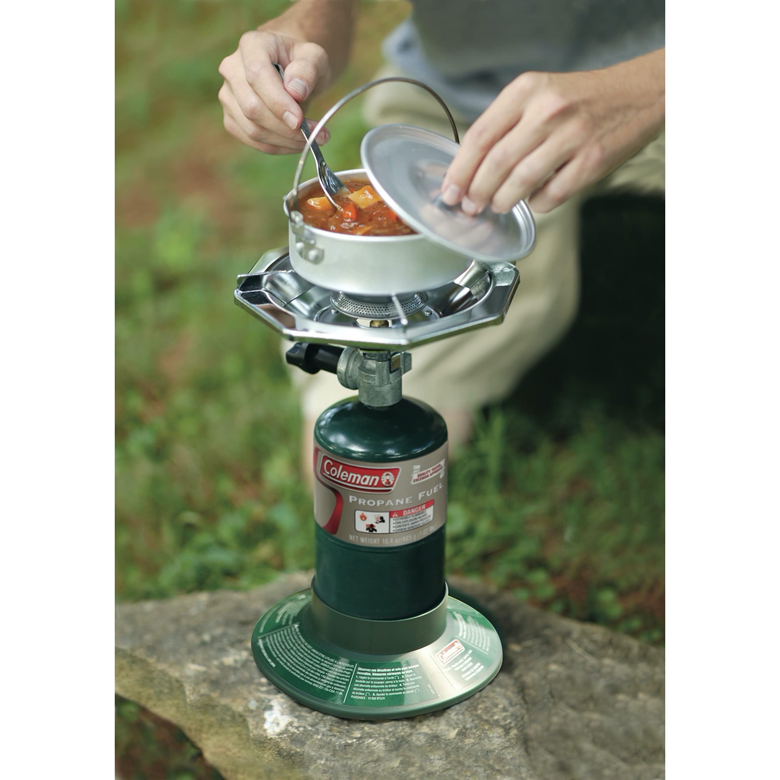 Coleman BottleTop Propane Stove with Adjustable Burner - 7650 BTU Portable Camping Stove for Backpacking, Hiking & Outdoor Cooking | Compact Gas Cooker for Picnics, Tailgating & Emergency Preparedness