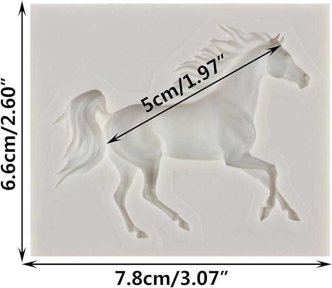 Horse Fondant Mold - Running Horse Silicone Chocolate Candy Mold for Cake Decorating, Cupcake Topper, Gum Paste & Polymer Clay - Set of 1 - Perfect for Birthday Parties, Wedding Cakes & DIY Dessert Decorations