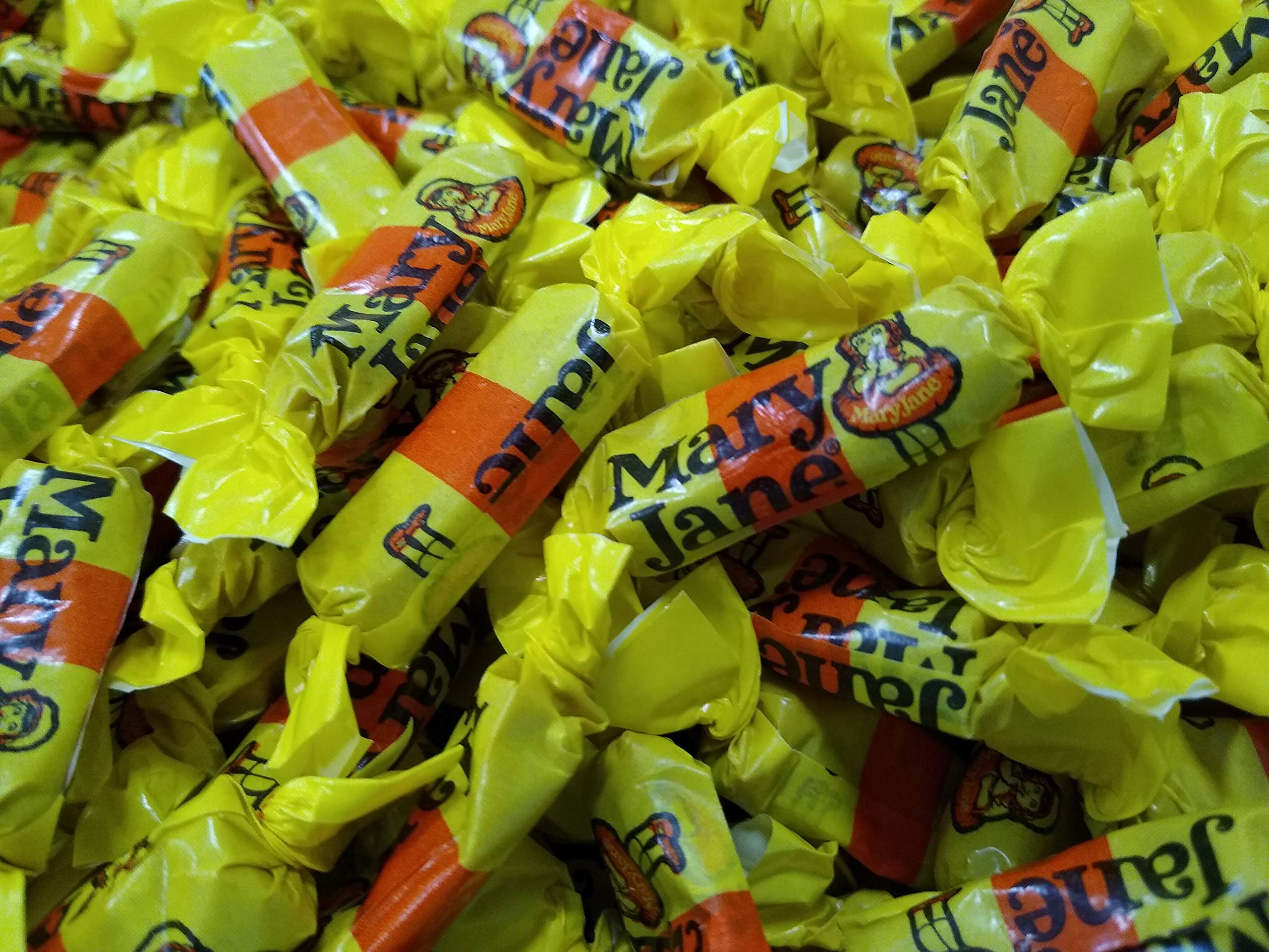 Mary Jane Peanut Butter Molasses Candy - 1.5 lbs Bulk Pack of Individually Wrapped Fresh Candies | Perfect for Halloween Treats, Party Favors & Office Snacks