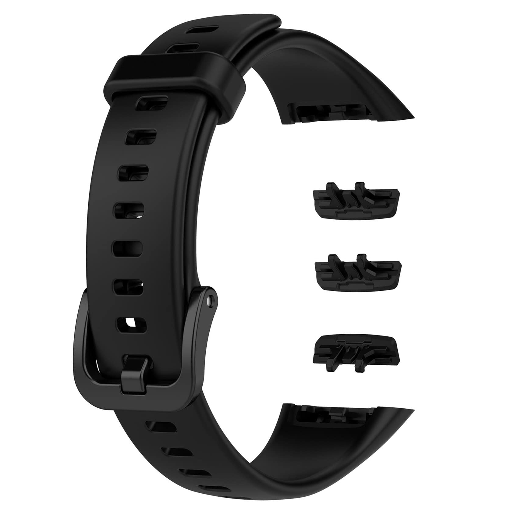 Premium Soft Silicone Replacement Strap for Huawei Band 7/6 & Honor Band 6 - Comfortable Wristband Bracelet for Fitness Tracking (Black) | Ideal for Workouts, Running & Daily Activity Monitoring