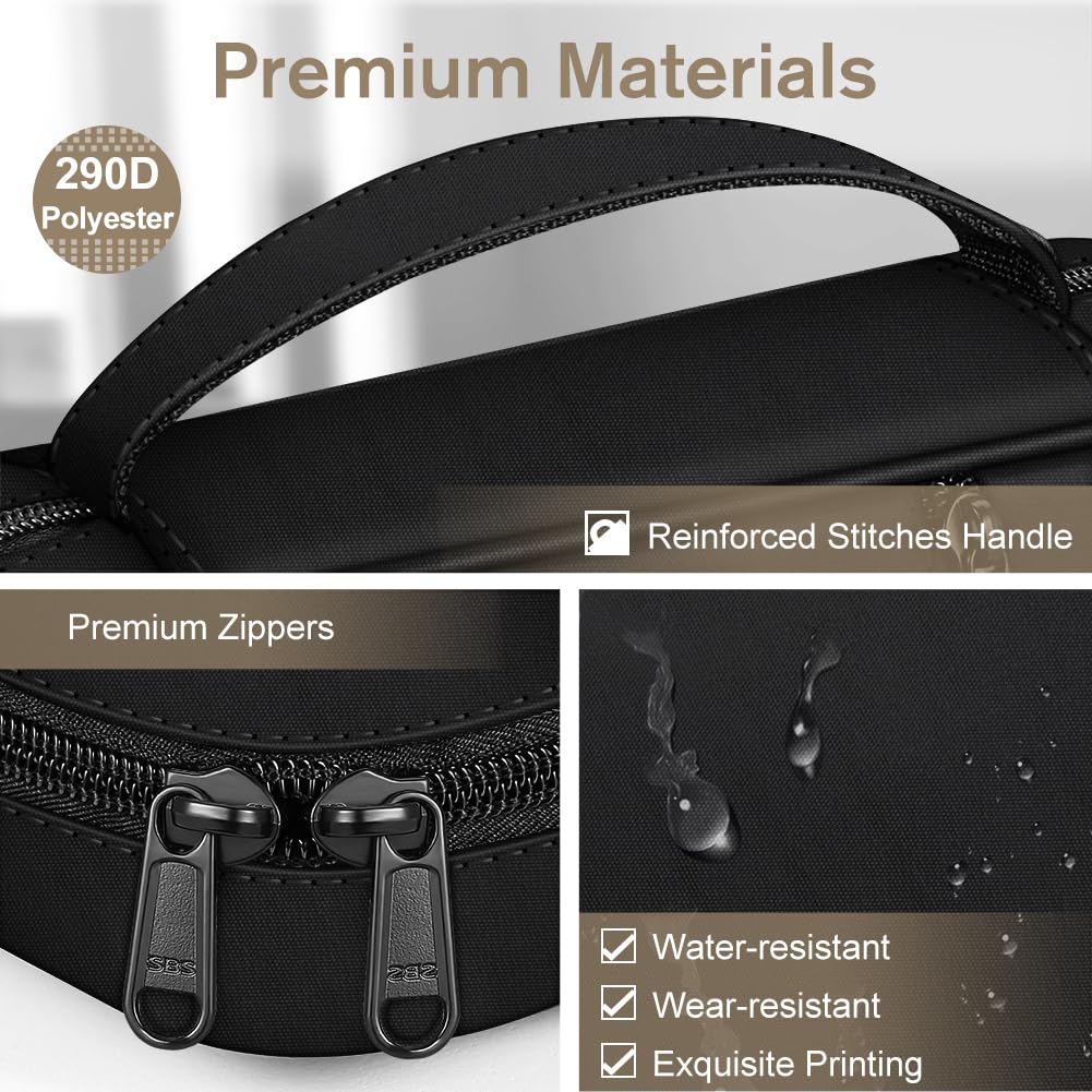 FINPAC Small Bible Cover with Handle & Zipper Pocket - Compact Protective Case for Church, Study & Travel - Durable Book Carrying Bag for Men, Women & Gifts (Black) - Perfect for Daily Devotion, Bible Study Groups & Church Services
