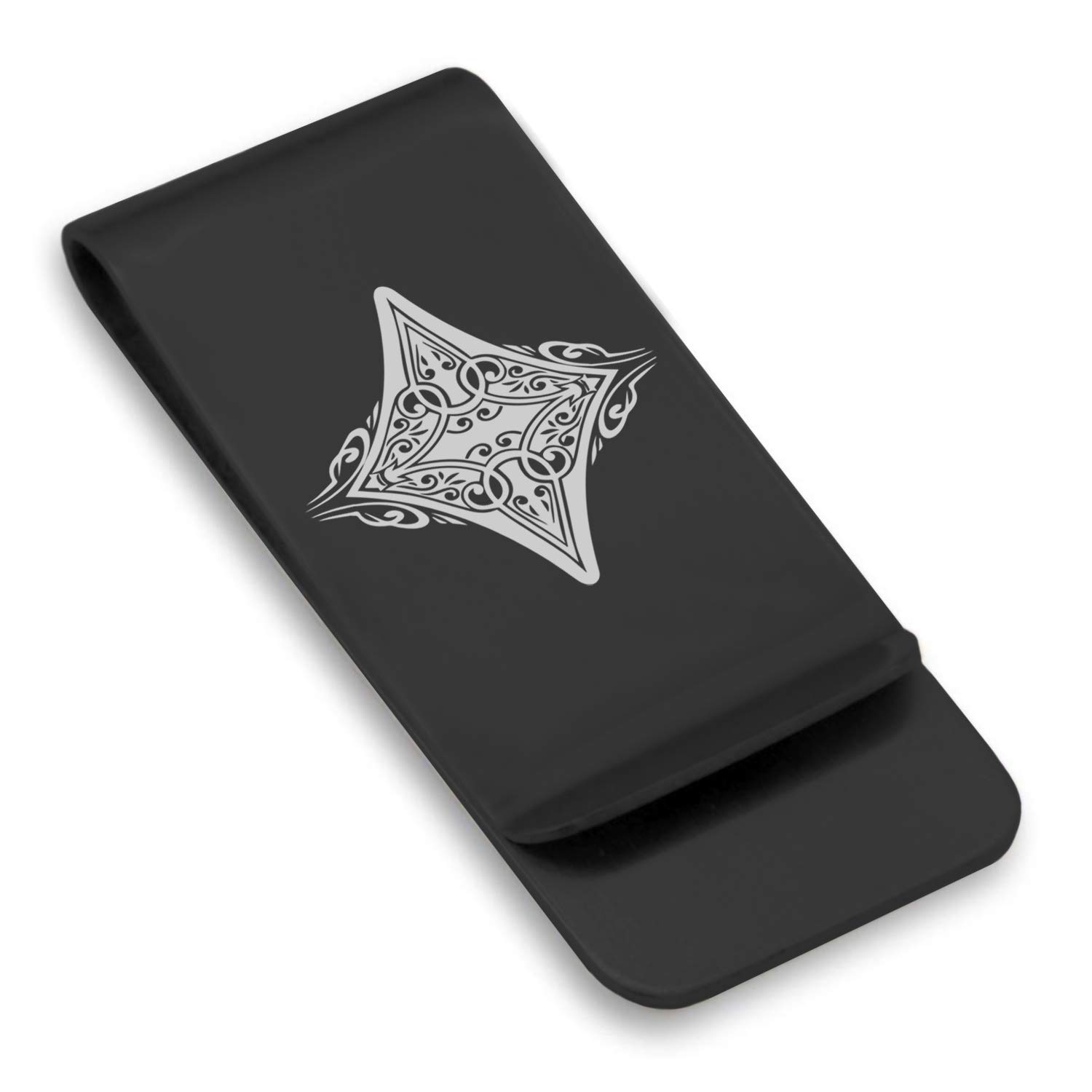 Vintage Stainless Steel Slim Money Clip & Credit Card Holder - Classic Four Card Suits Design | Perfect for Cash, Credit Cards, ID & Business Cards (Ideal Gift for Men)