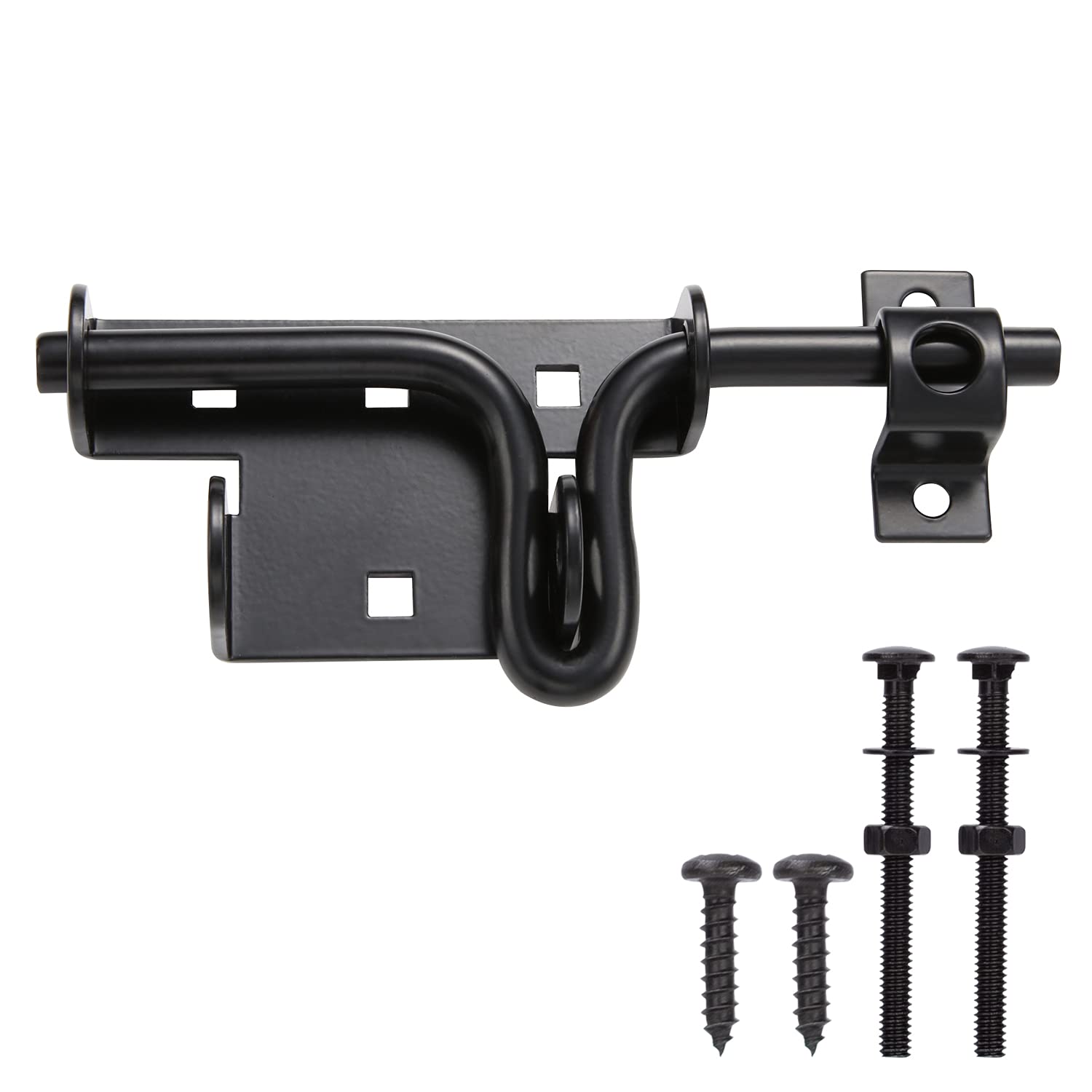 Heavy Duty Slide Bolt Gate Latch - Solid Thickened Steel Sliding Door Lock with Padlock Hole | Secure Wooden Fence, Shed, Yard & Barn Doors | Outdoor Rustproof Hardware for Garden, Farm & Backyard Security