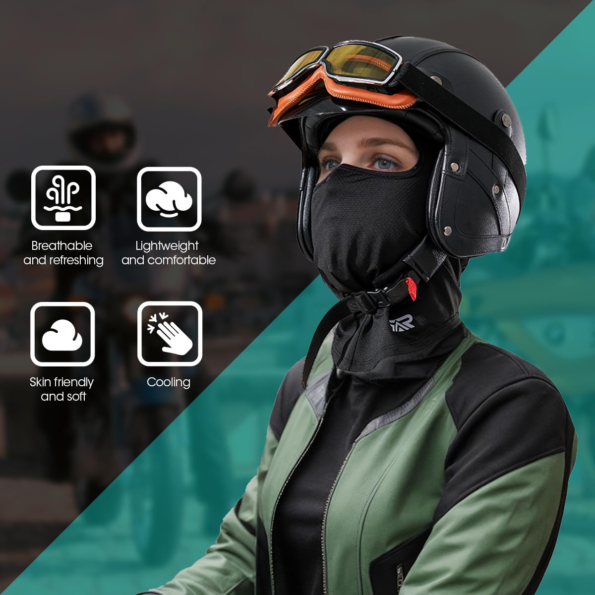 3-Pack Breathable Balaclava Face Mask for Men & Women - UV Sun Protection, Motorcycle Riding, Skiing, Hiking & Outdoor Sports - Full Face Cover for All Seasons