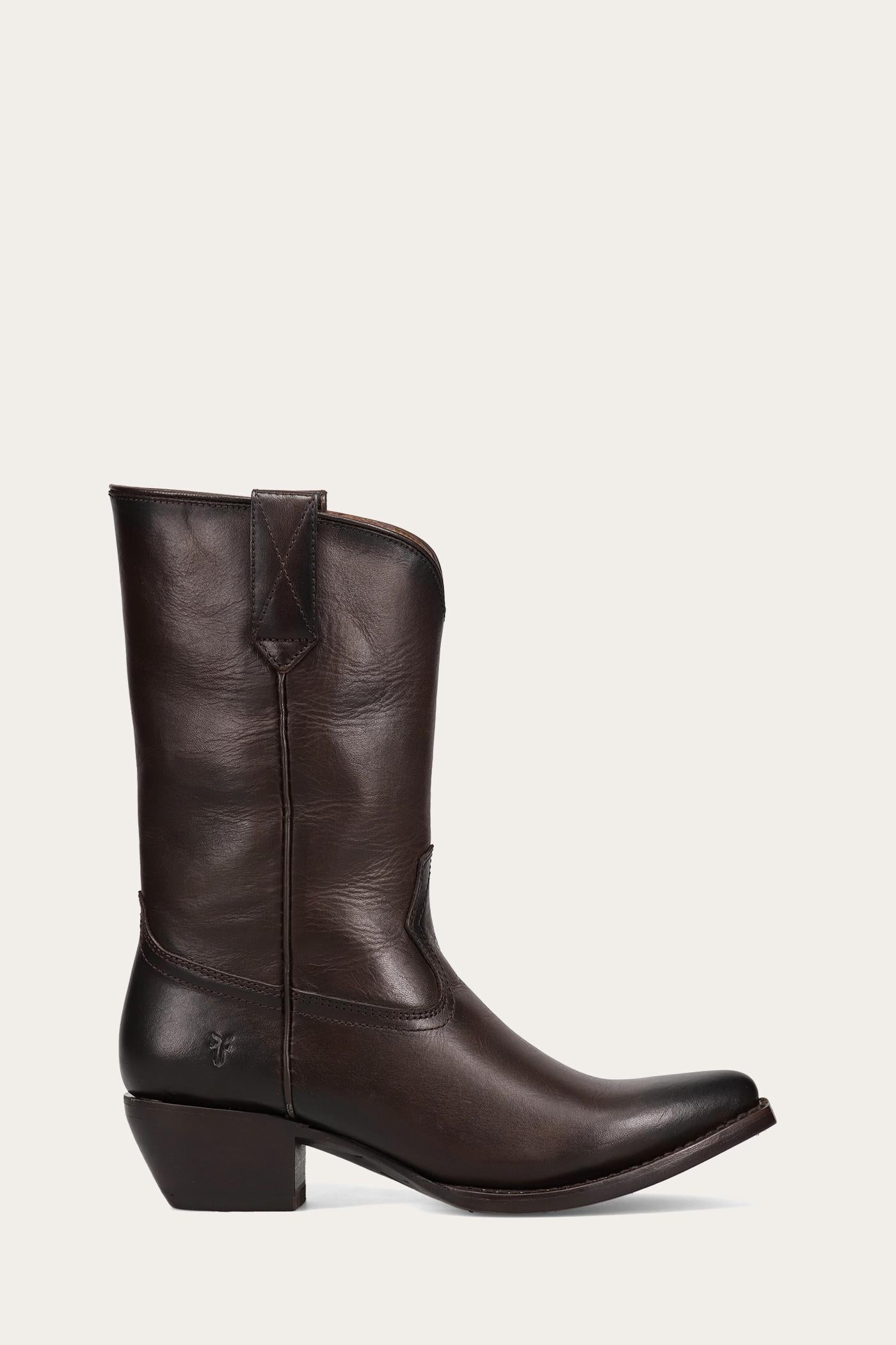 Frye Women's 40624 Leather Boots in Brown - Comfortable & Stylish Mid-Calf Boots for Everyday Wear, Work & Casual Outfits