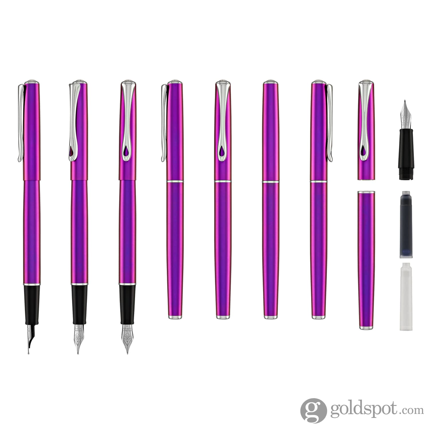 Premium Diplomat Traveller Fountain Pen - Funky Fuchsia Ink for Smooth Writing | Elegant Gift for Professionals & Students | Perfect for Signatures, Journaling & Calligraphy