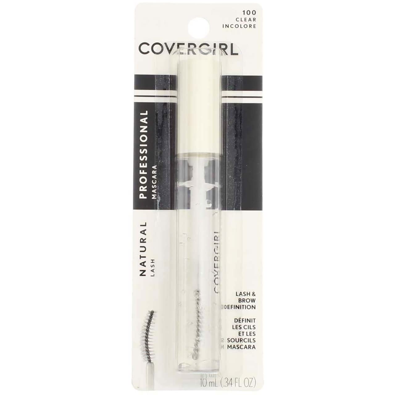 CoverGirl Professional Natural Lash Mascara - Clear Formula for Natural Look, 0.34 oz (Pack of 4) - Perfect for Everyday Wear, No Makeup Makeup Days & Sensitive Eyes