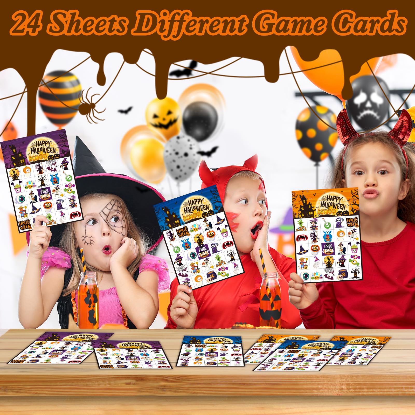 Halloween Bingo Game Set for Kids & Adults - 39 Sheets Halloween Bingo Cards, Classroom Party Games, Halloween Activities for School Parties & Family Gatherings - Perfect for Classroom Crafts, Halloween Events & Holiday Fun