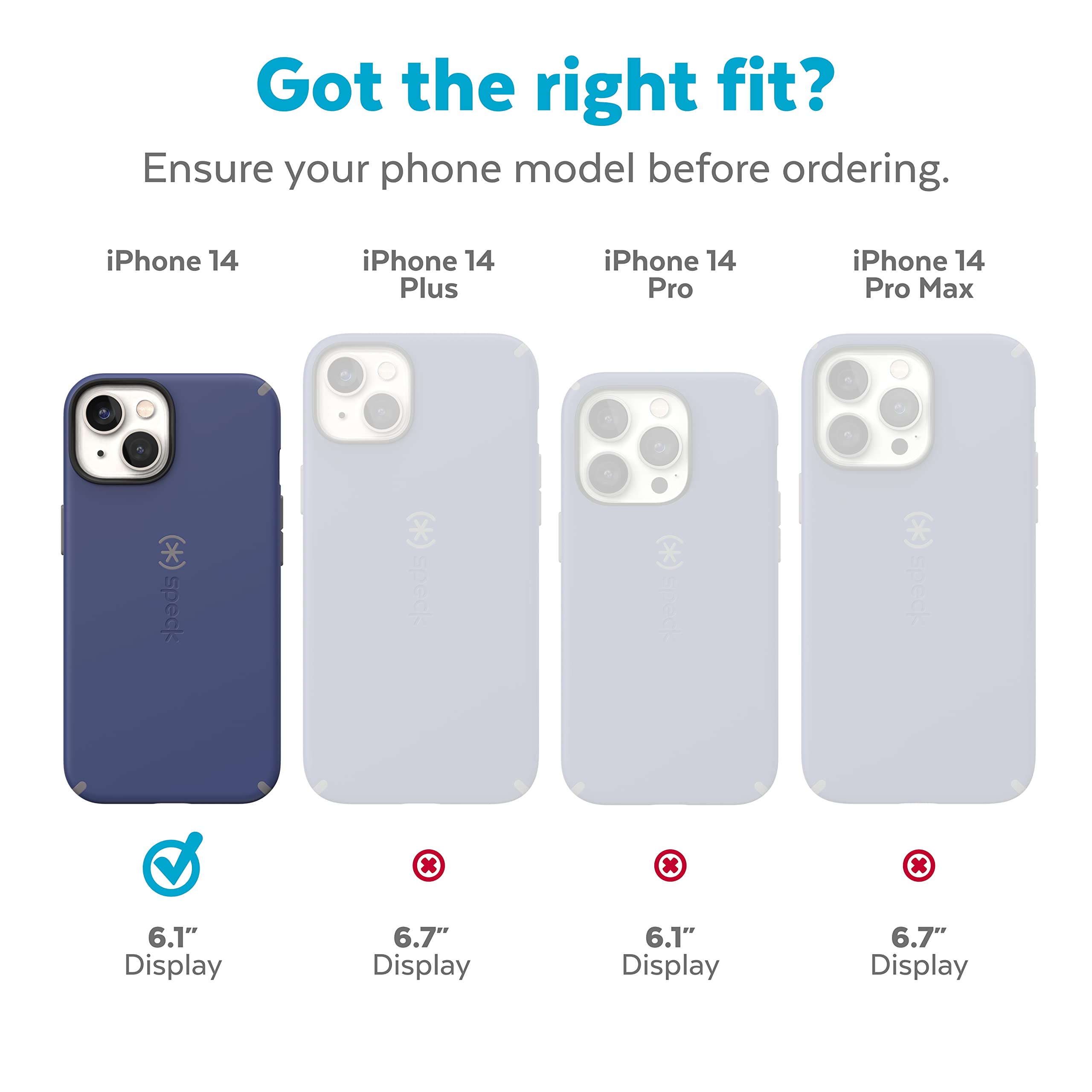 Speck iPhone 14 & iPhone 13 Case - Shockproof Dual Layer Protective Cover with MagSafe Compatibility & Soft Touch Coating | 6.1