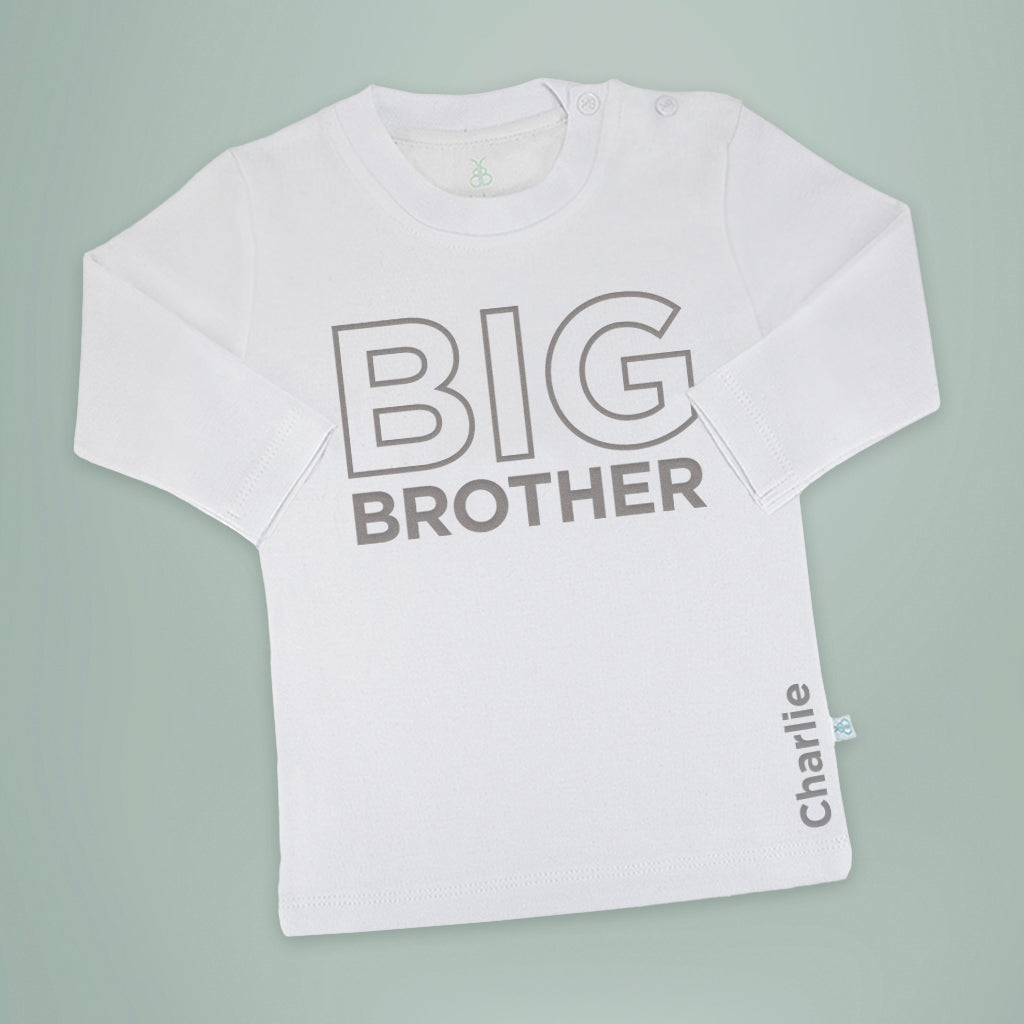 Custom Big Brother T-Shirt - Long Sleeve Cotton Tee for Men & Women - Perfect for Sibling Gifts, Family Reunions & Matching Outfits