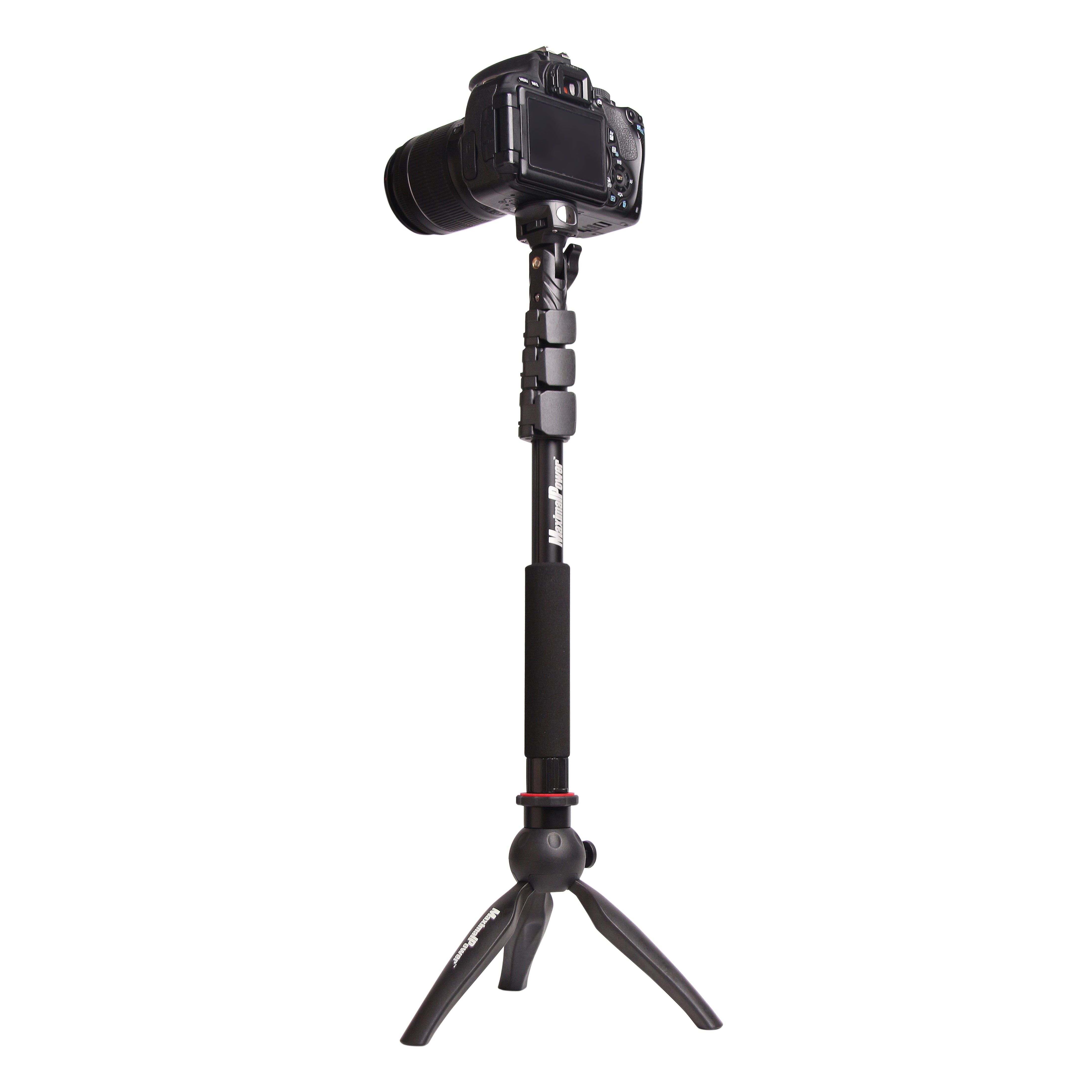 MaximalPower™ Compact Camera Mini Tripod & Monopod with Phone & GoPro Mount - Perfect for Travel, Vlogging, and Outdoor Photography