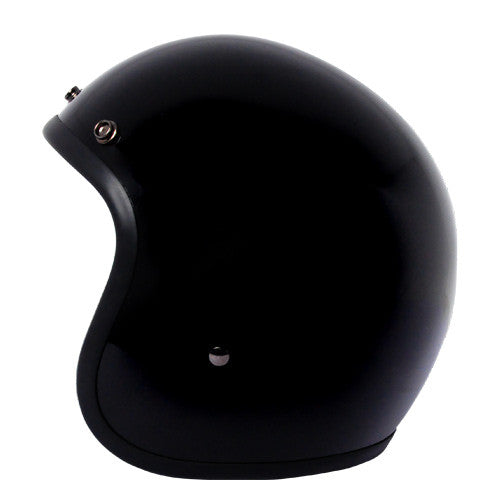 Classic Super Low Profile 3/4 Motorcycle Helmet Gloss White - Lightweight DOT Approved for Cruiser, Scooter & Street Bike Riders