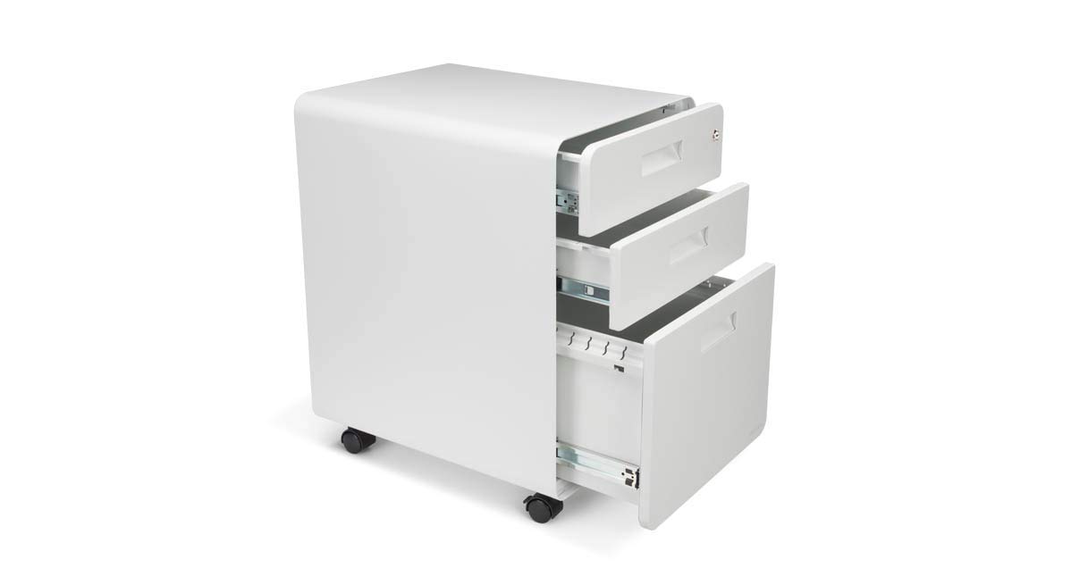 3-Drawer Rolling File Cabinet - White, Heavy Duty Metal Storage for Office & Home Organization - Perfect for Documents, Folders & Office Supplies