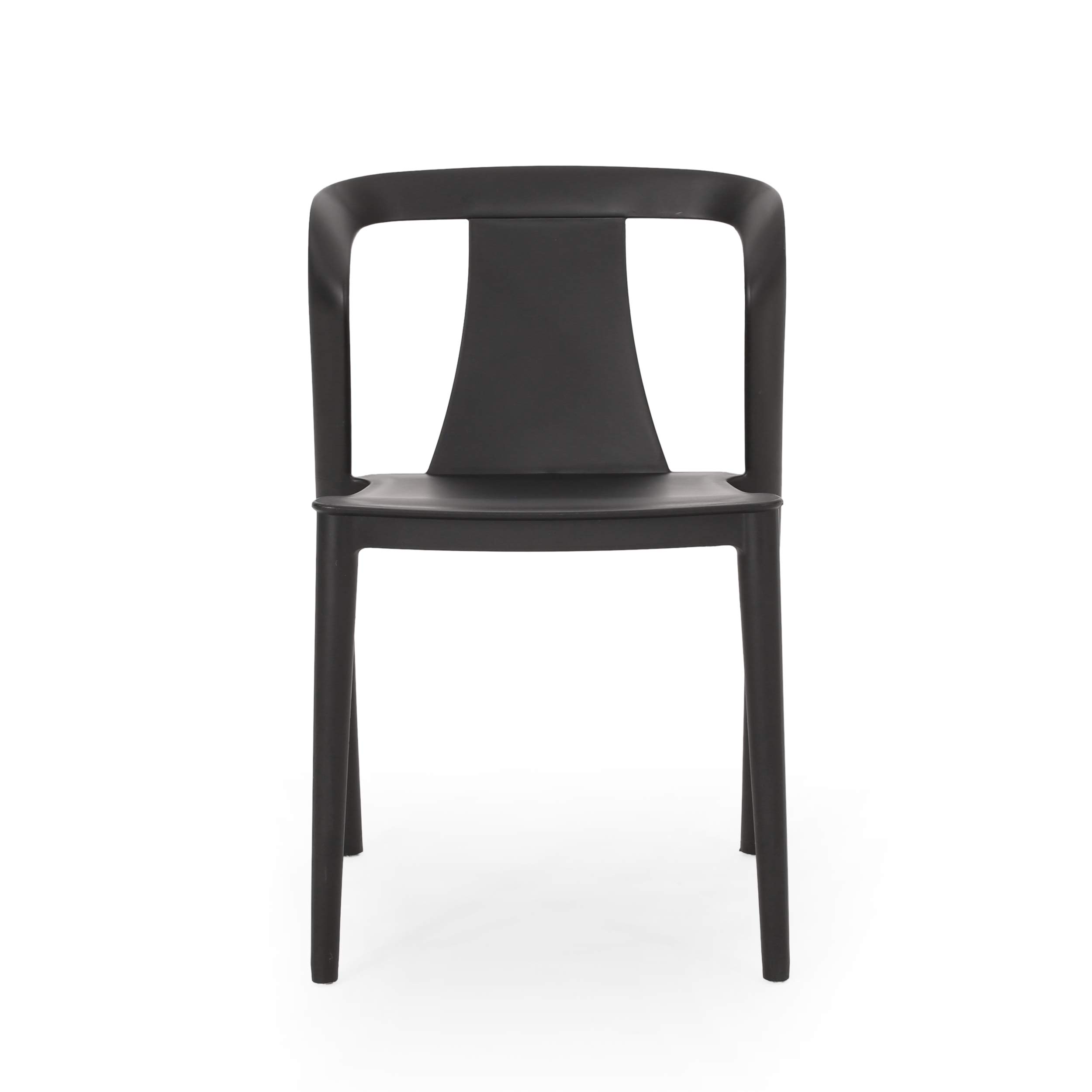 Christopher Knight Home Ianthe Outdoor Dining Chair Set of 4 - Weather-Resistant Black Patio Chairs for Backyard, Garden, and Poolside Dining