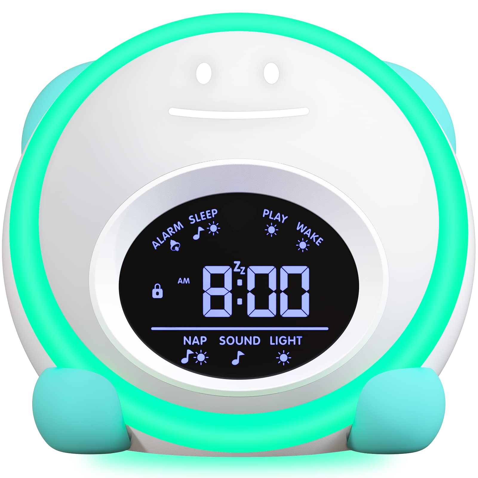 Little Tiddi Kids Alarm Clock with Wake-Up Light, Sound Machine & Night Light | Toddler Sleep Trainer Clock with Facial Expressions & Nap Timer | Perfect for Boys & Girls Bedrooms | Helps Children Wake Up Gently & Establish Healthy Sleep Routines