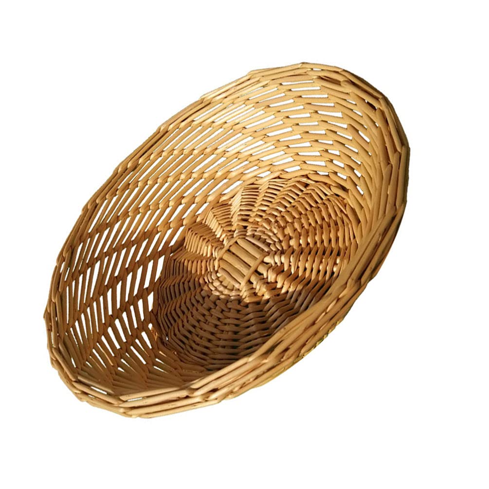 Natural Wicker Storage Basket - Handwoven Rattan Organizer for Kitchen, Pantry & Dining Room | Wooden Food Container for Vegetables, Bread, Fruits & Sundries | Decorative Woven Bowls for Home Decor & Organization