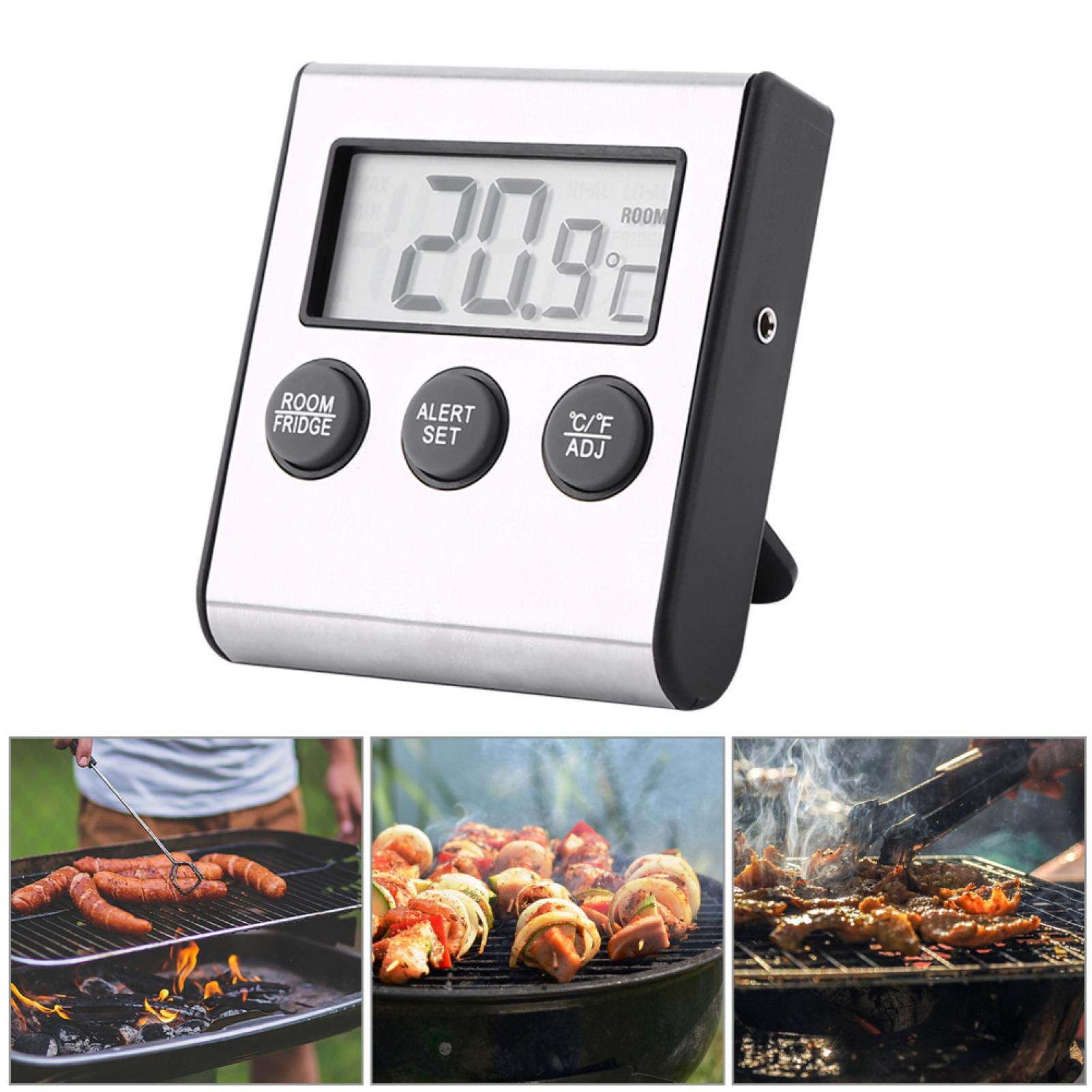 Ubersweet® Digital Refrigerator Freezer Thermometer - Accurate Temperature Monitor for Fridge, Freezer & Cold Storage - Perfect for Home, Restaurant & Food Safety