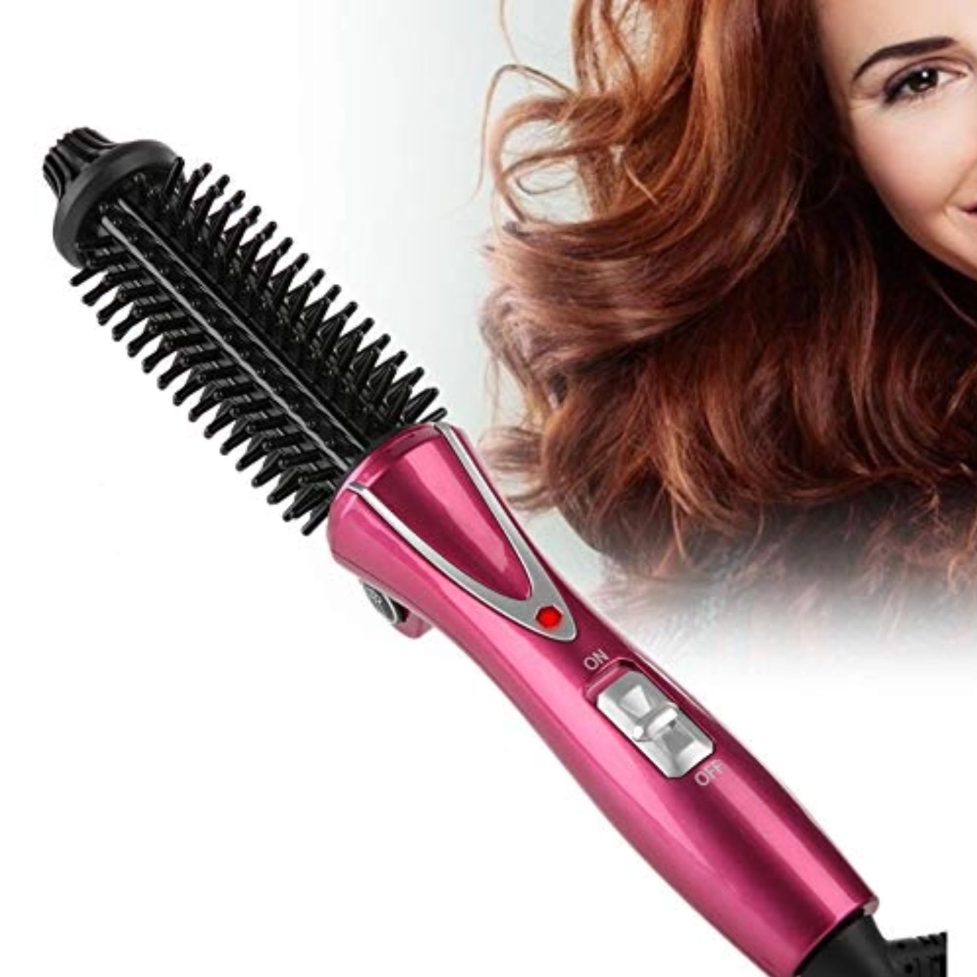 Professional Hair Curling Wand - Anti-Scald Instant Heat Up Curler & Hot Brush for Women, Multi-Styler for Long & Short Hair (UK Plug 110-240V) - Perfect for Home Styling, Salon Use & Travel