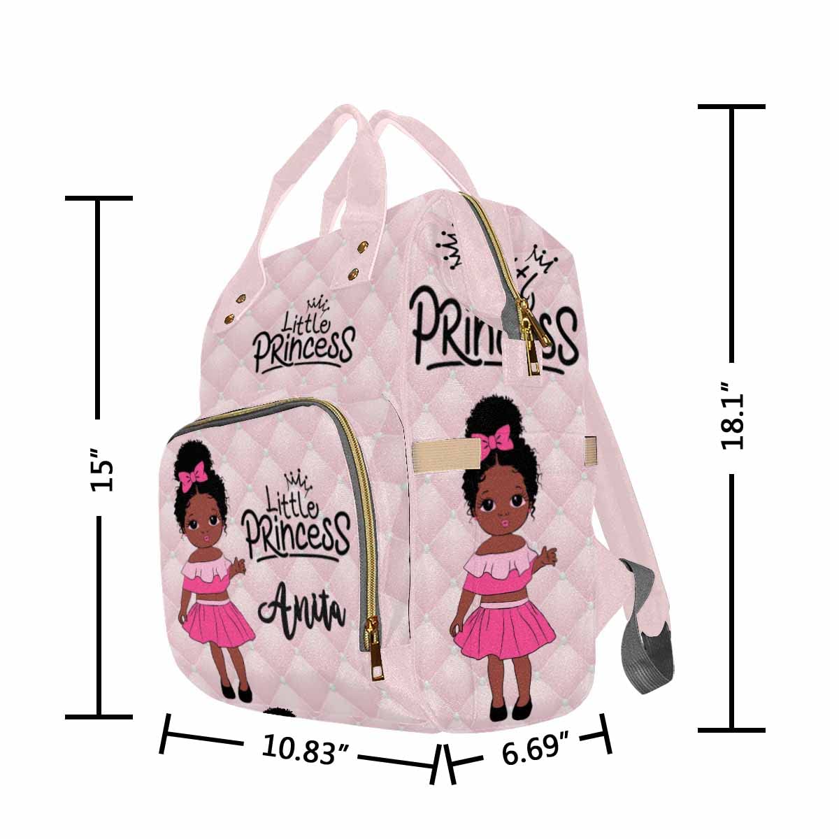 Custom Personalized Diaper Bag Backpack with Crown Design & Name Embroidery - Fashionable Nursing Shoulder Bag for Women & Men, Perfect for Travel, Daycare & Everyday Use