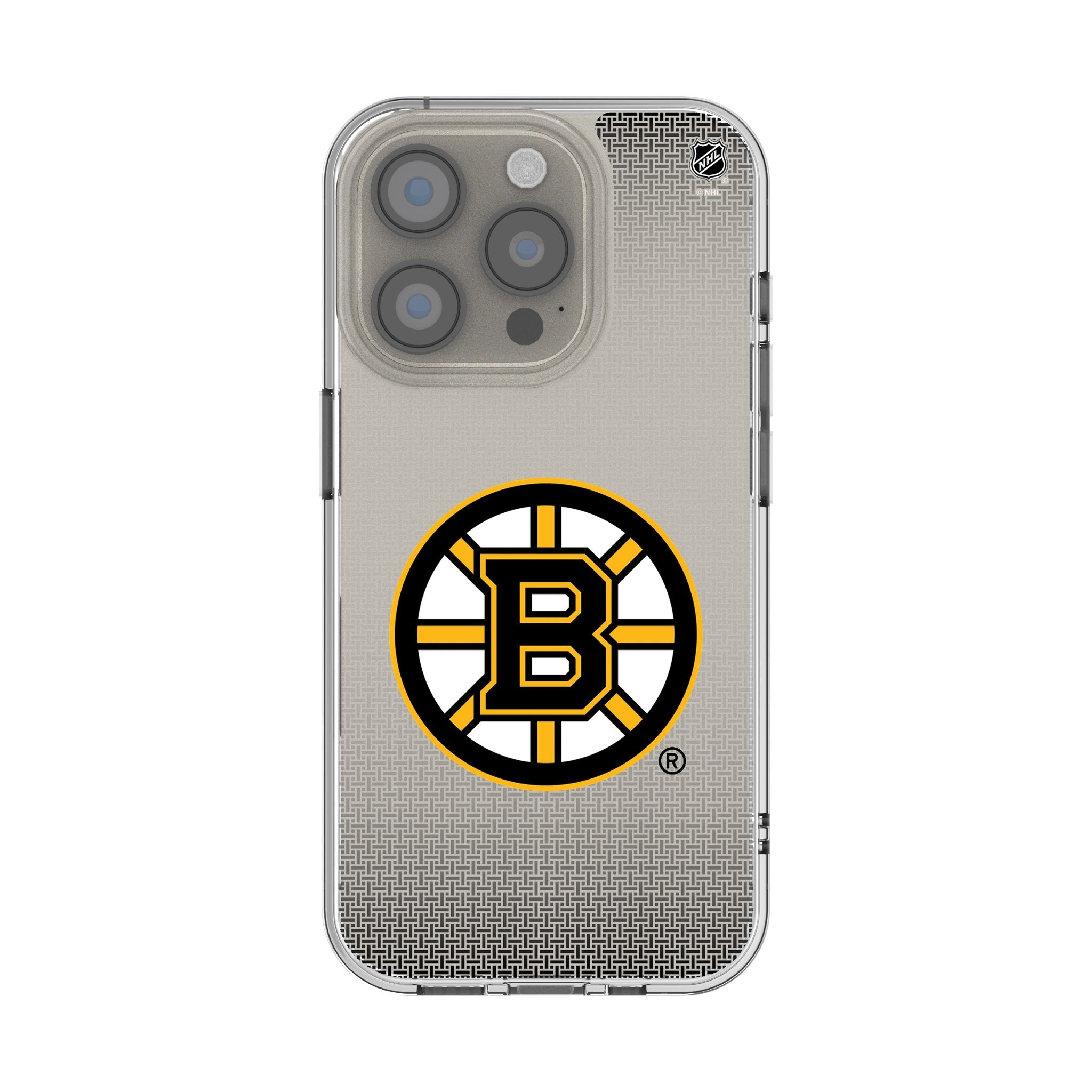Boston Bruins Linen Clear Phone Case for Apple iPhone 14/13/12/11 Pro Max - Slim Protective Cover with Team Logo - Perfect for Fans, Gifts & Everyday Use