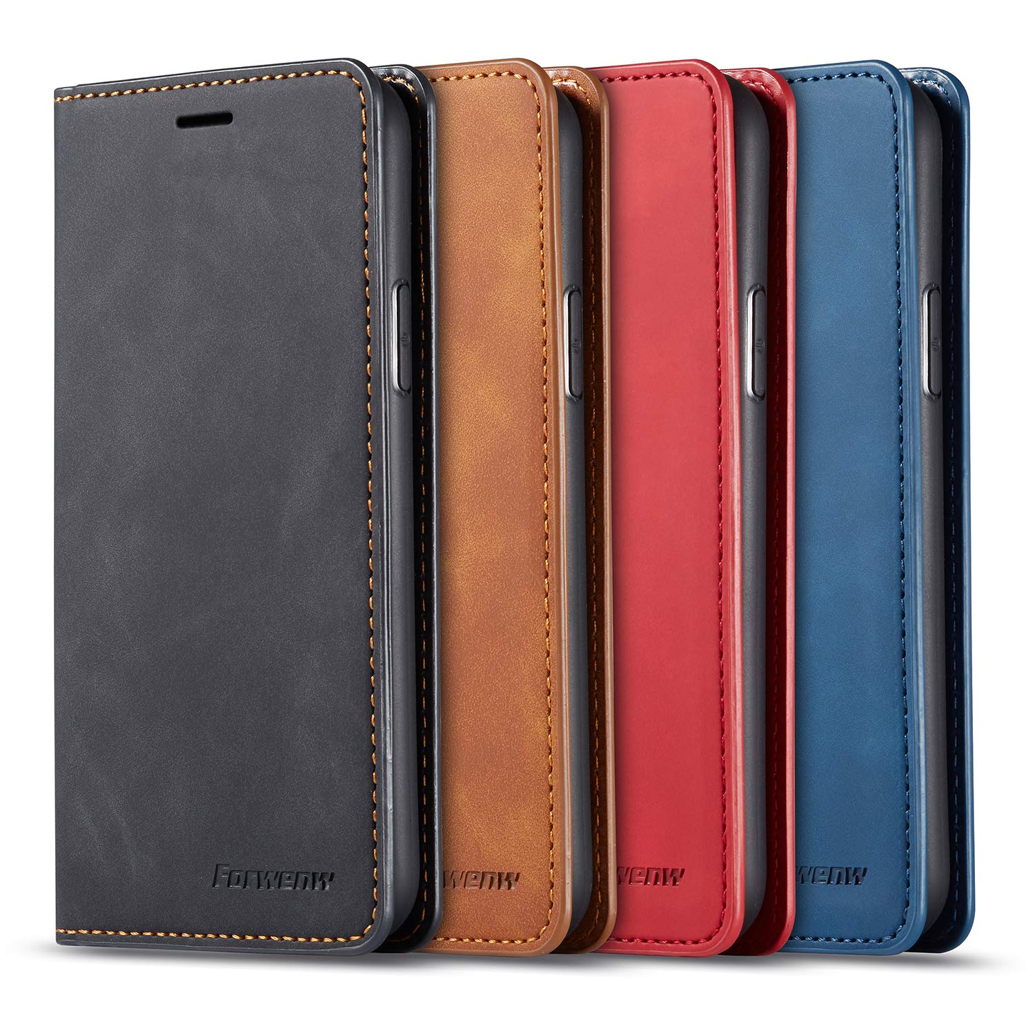 Premium PU Leather Magnetic Flip Wallet Case for iPhone 11 Pro Max (6.5 inch) - Shockproof Card Holder with Kickstand & Hidden Adsorption | Perfect for Work, Travel & Daily Use (Blue, 2019 Model)