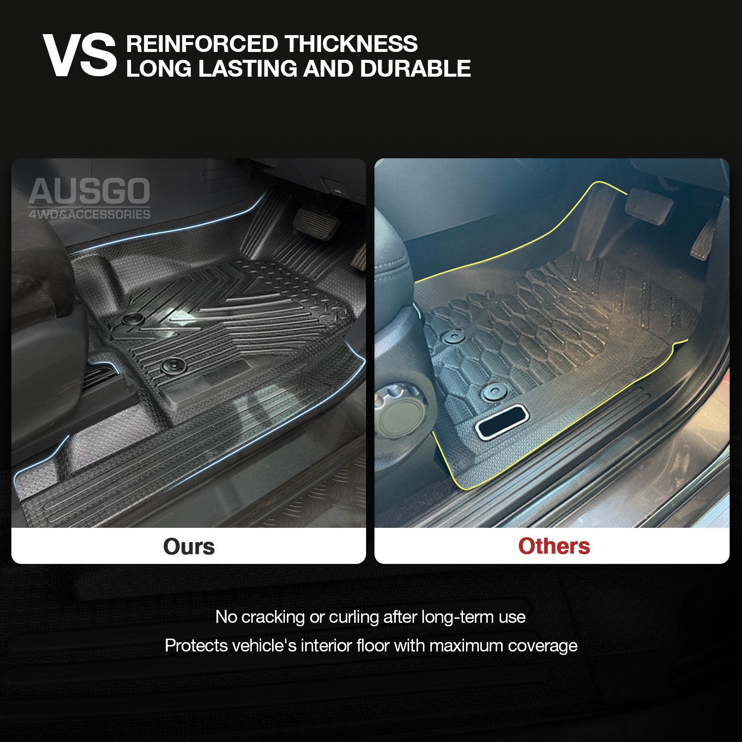 5D Injection Floor Mats for Mazda BT-50 BT50 Dual Cab 2011-2020 | Custom Fit All-Weather Car Mats | Perfect for Off-Roading, Camping & Daily Driving