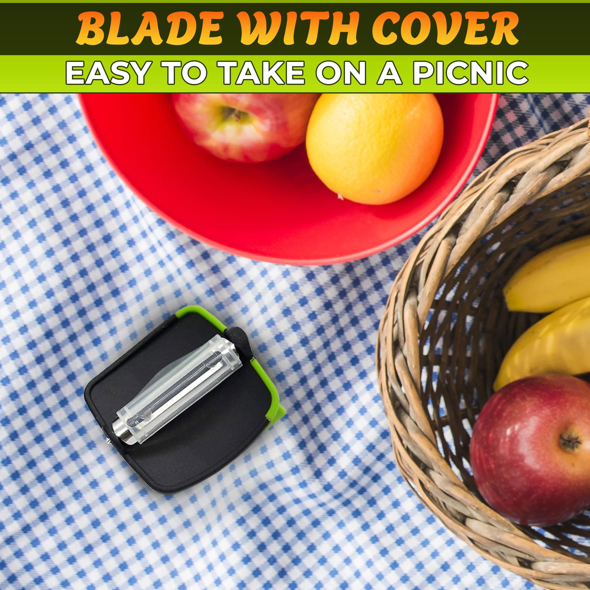 Premium Silicone Finger Grip Vegetable Peeler - Ergonomic Kitchen Tool for Peeling Carrots, Potatoes & Fruits - Safe & Comfortable Handheld Peeler for Effortless Food Prep | Ideal for Home Cooking, Meal Prep & Professional Kitchens