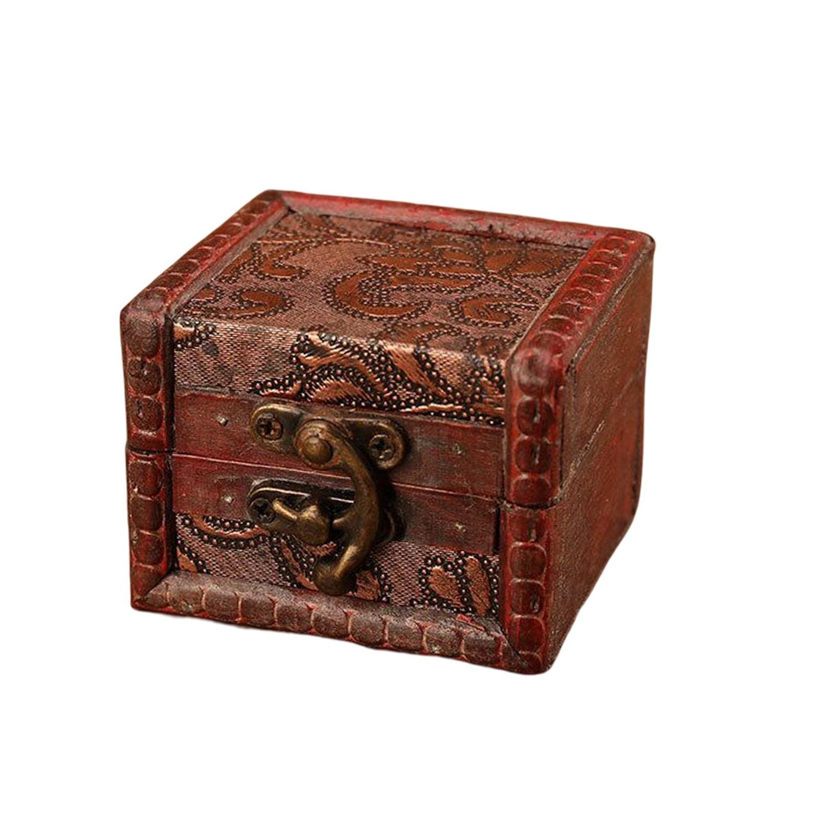 Rustic Wooden Jewelry Organizer with Lock - Storage Box for Rings, Necklaces, Hairpins & Cufflinks - Vintage Home Decor for Bedroom, Bathroom & Dresser Organization