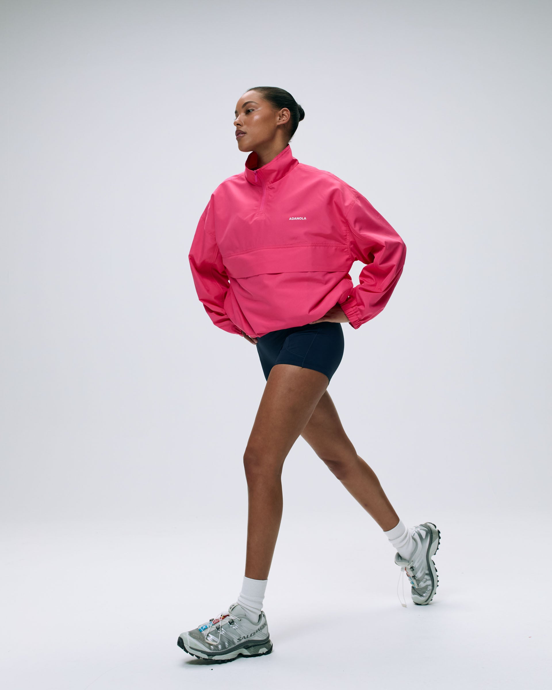 Half Zip Track Jacket for Women - Hot Pink Pullover Running Jacket | Lightweight Athletic Wear for Jogging, Gym & Outdoor Activities