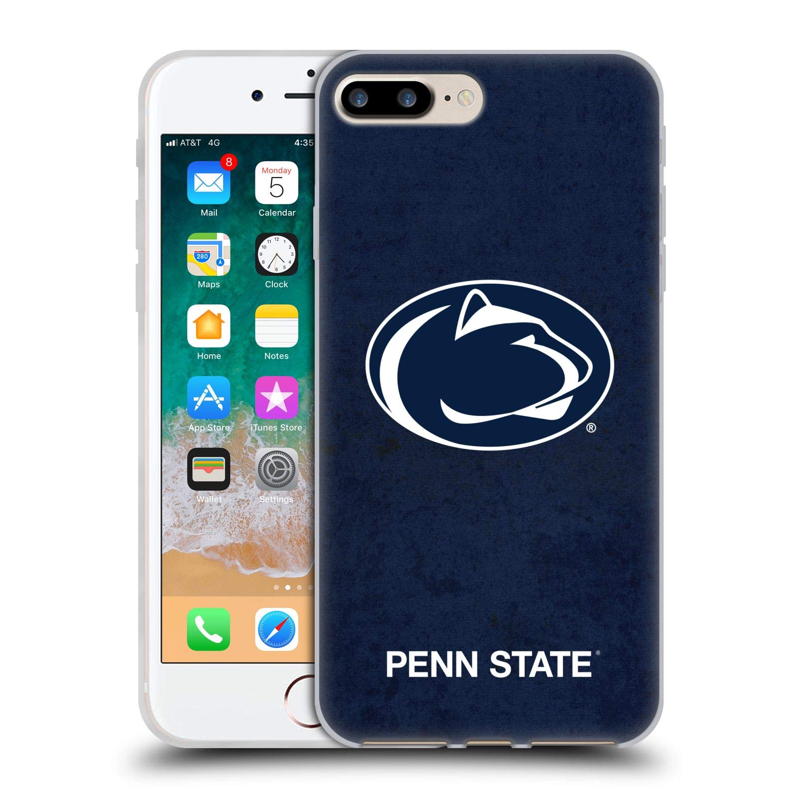 Officially Licensed Pennsylvania State University (PSU) Distressed Soft Gel Case for iPhone 7 Plus/8 Plus - Durable Protective Cover for College Students & Alumni - Perfect for Game Days, Campus Life & Showing School Spirit