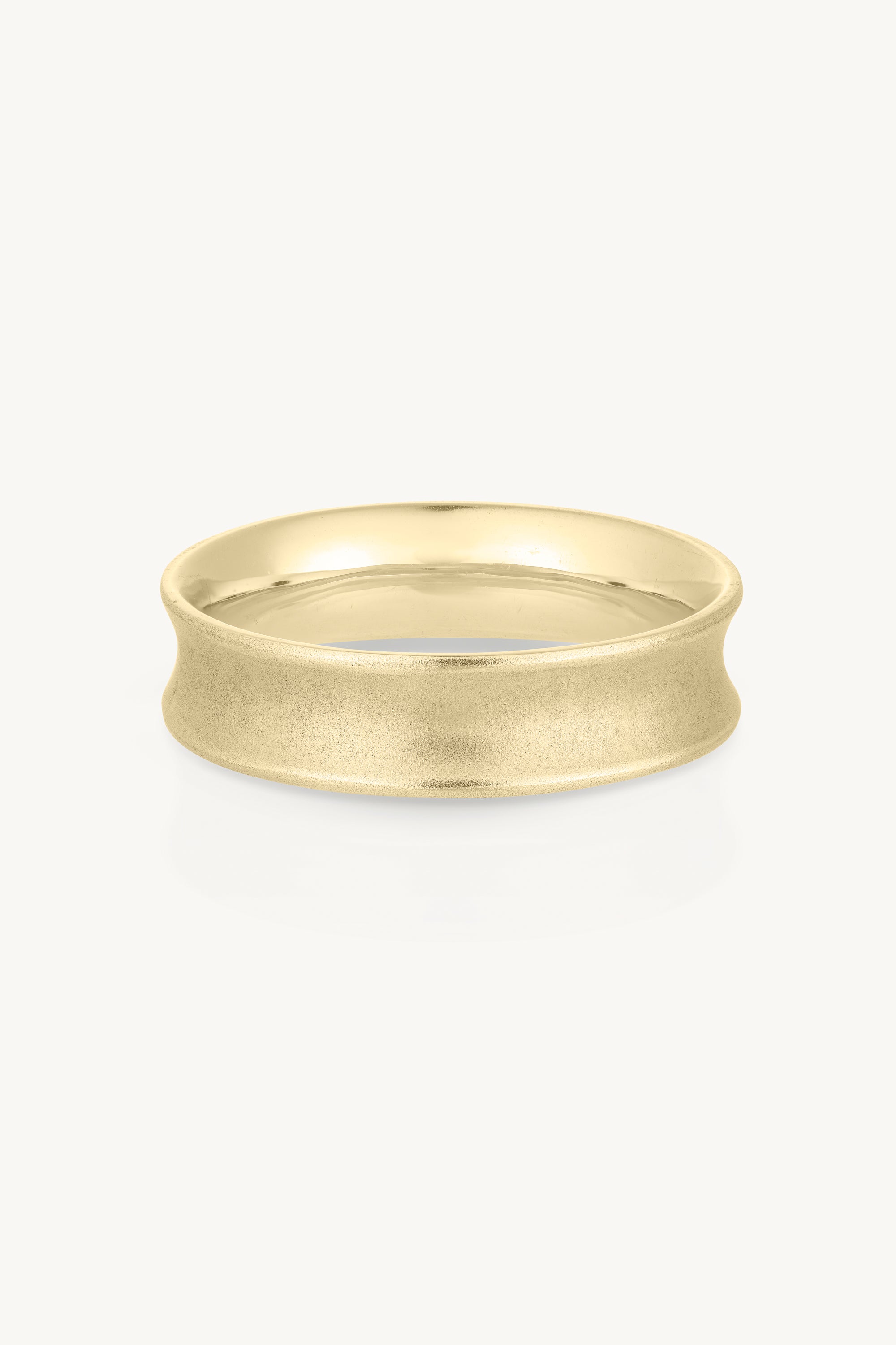 Men's 14K Yellow Gold Concave Wedding Band Ring - Perfect for Engagement, Anniversary & Everyday Wear