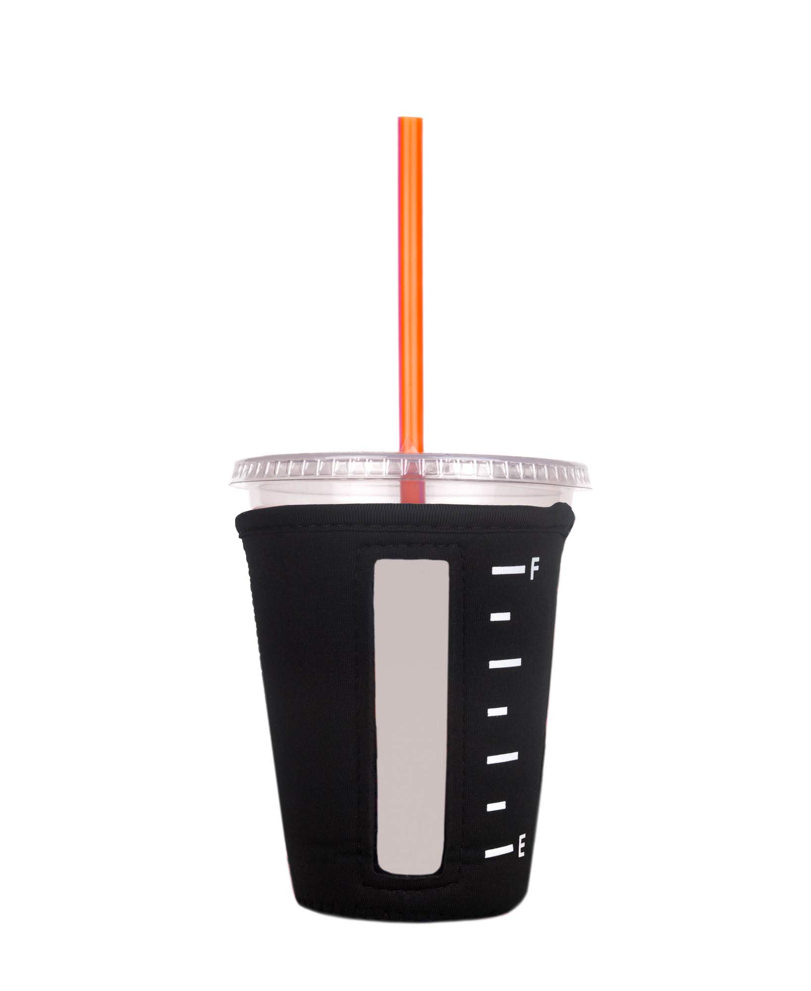 Eco-Friendly Reusable Neoprene Cup Sleeve for Iced Coffee & Cold Drinks - Black Small Size - Perfect for Starbucks Cups, Travel Mugs & Iced Beverages at Home or Office