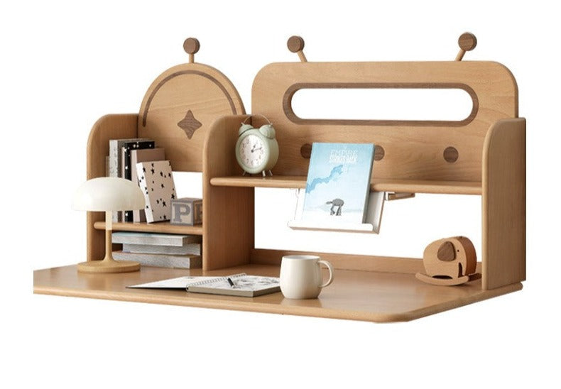 Premium Oak & Beech Solid Wood Multi-Layer Desktop Shelf - Sturdy & Stylish Organizer for Home Office, Study, or Workspace - Perfect for Books, Plants, and Office Supplies