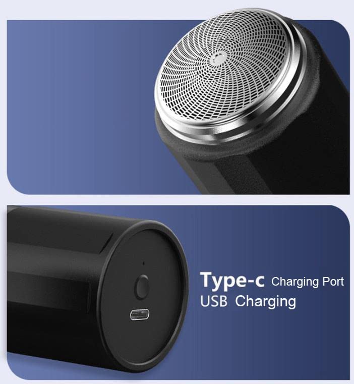 Toworldit USB Rechargeable Mini Electric Razor - Portable Travel Shaver for Men, One-Button Operation, Fast Charging, Perfect for Home, Car & Business Trips (Black) | Grooming On-The-Go & Quick Touch-Ups