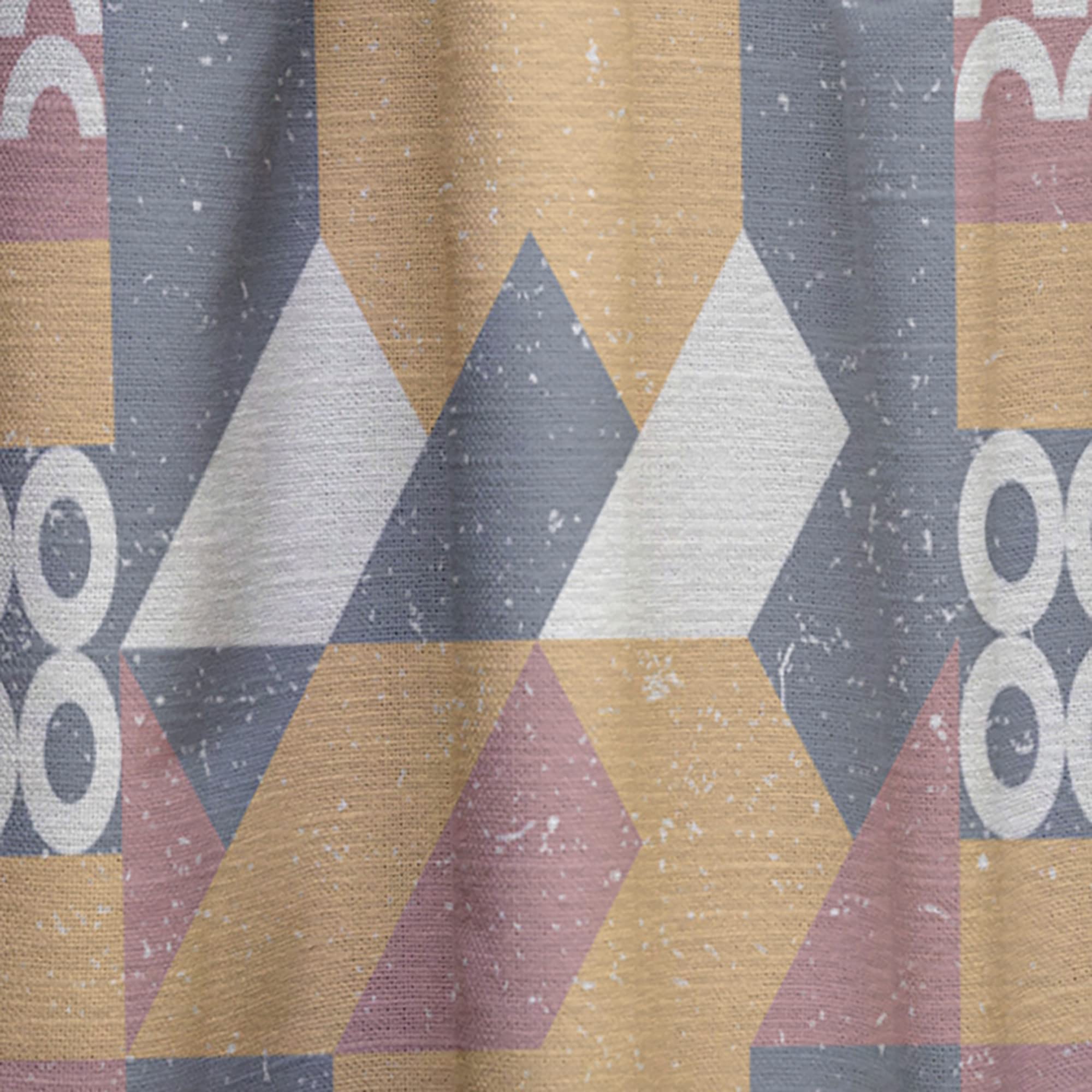 DesignQ Retro Geometric Pattern Thermal Insulated Curtains - Single Panel 52x120 Inches - Blackout Drapes for Bedroom & Living Room - Perfect for Home Decor, Privacy & Energy Efficiency