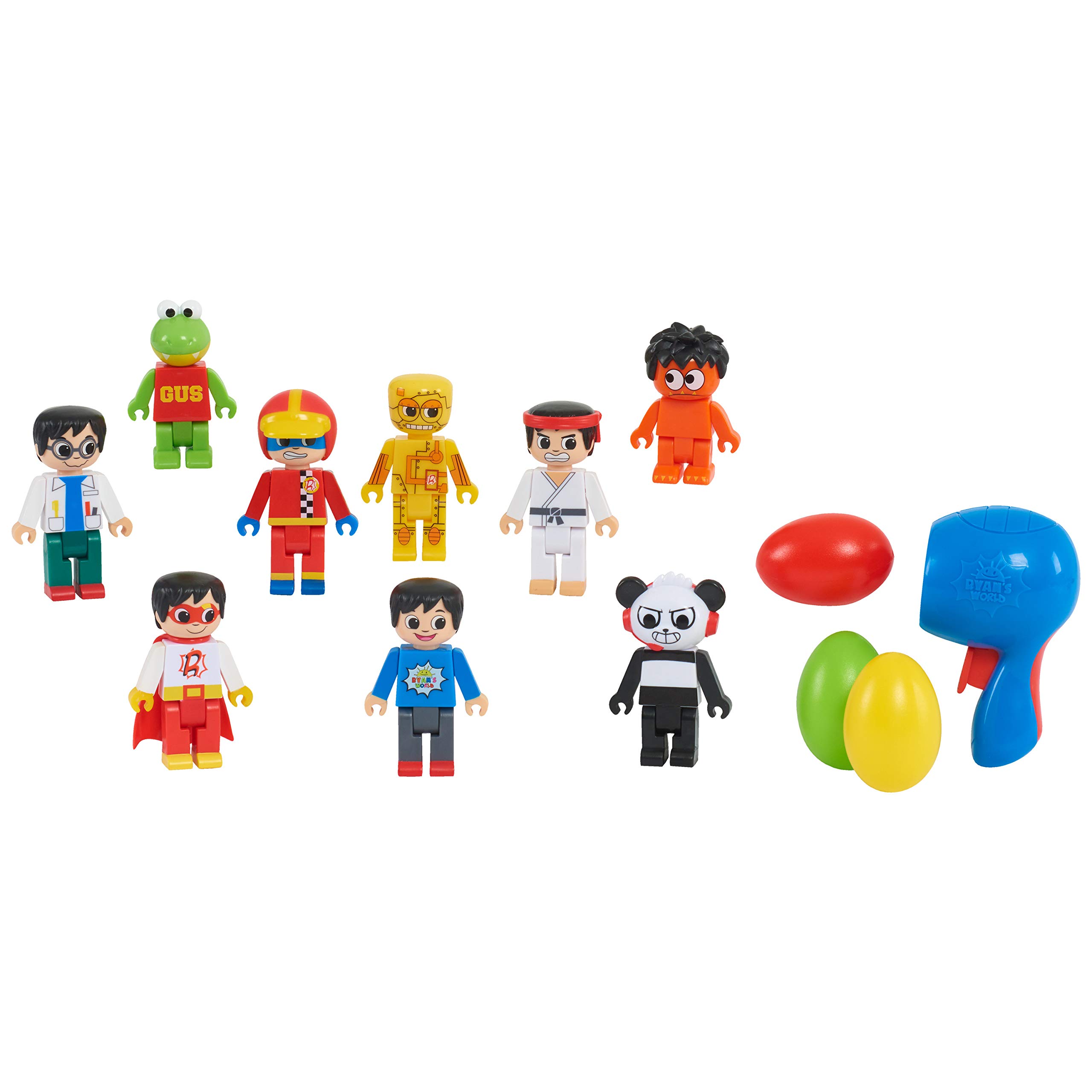 Ryan's World Deluxe Mystery Figure Set - 14 Piece Collectible Toy with Ultra Rare Surprise Figure & Egg Blaster - Fun Kids Gift for Birthday & Playtime