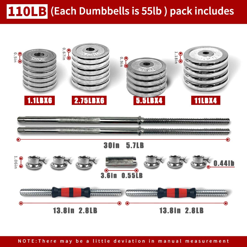 Adjustable Dumbbell Set 44lbs - Cast Iron Home Gym Weights with Carry Case for Men & Women | Perfect for Office, Bedroom & Full-Body Workouts