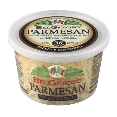 Belgioioso Shredded Parmesan Cheese Cups - 5oz (12 Pack) | Fresh Italian Cheese for Pasta, Salads & Pizza Topping | Perfect for Cooking, Baking & Entertaining