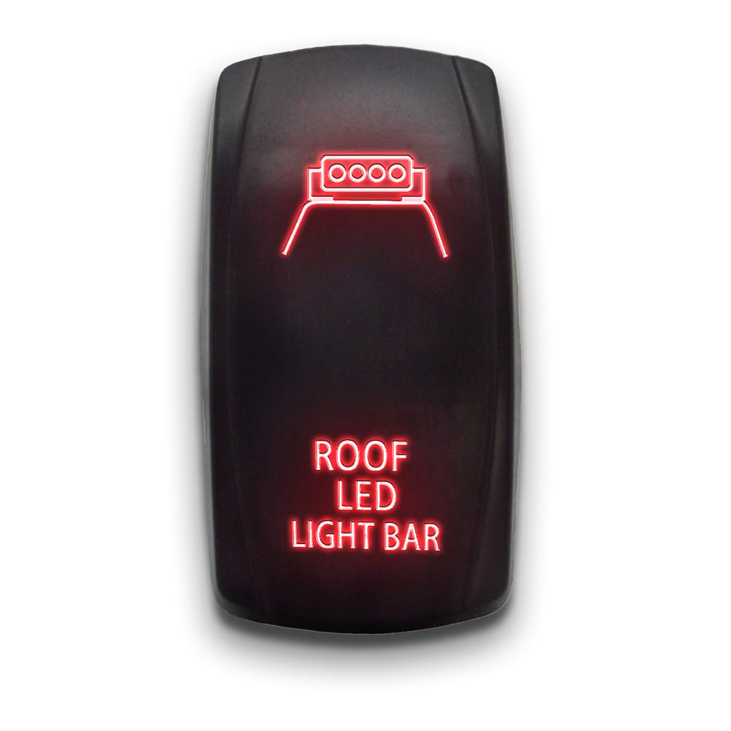 STARK 5-PIN Laser Etched LED Rocker Switch for ROOF LED Light BAR - 20A 12V ON/Off - Red Color for Off-Road Trucks & 4x4 Vehicles