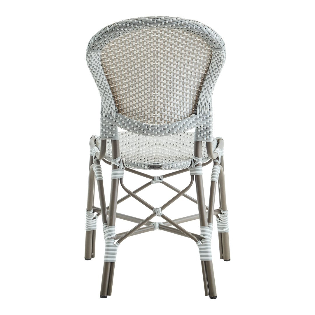 Isabell Stackable Aluminum Rattan Side Chair - Modern Outdoor Dining & Patio Furniture for Garden, Poolside, and Restaurant Use