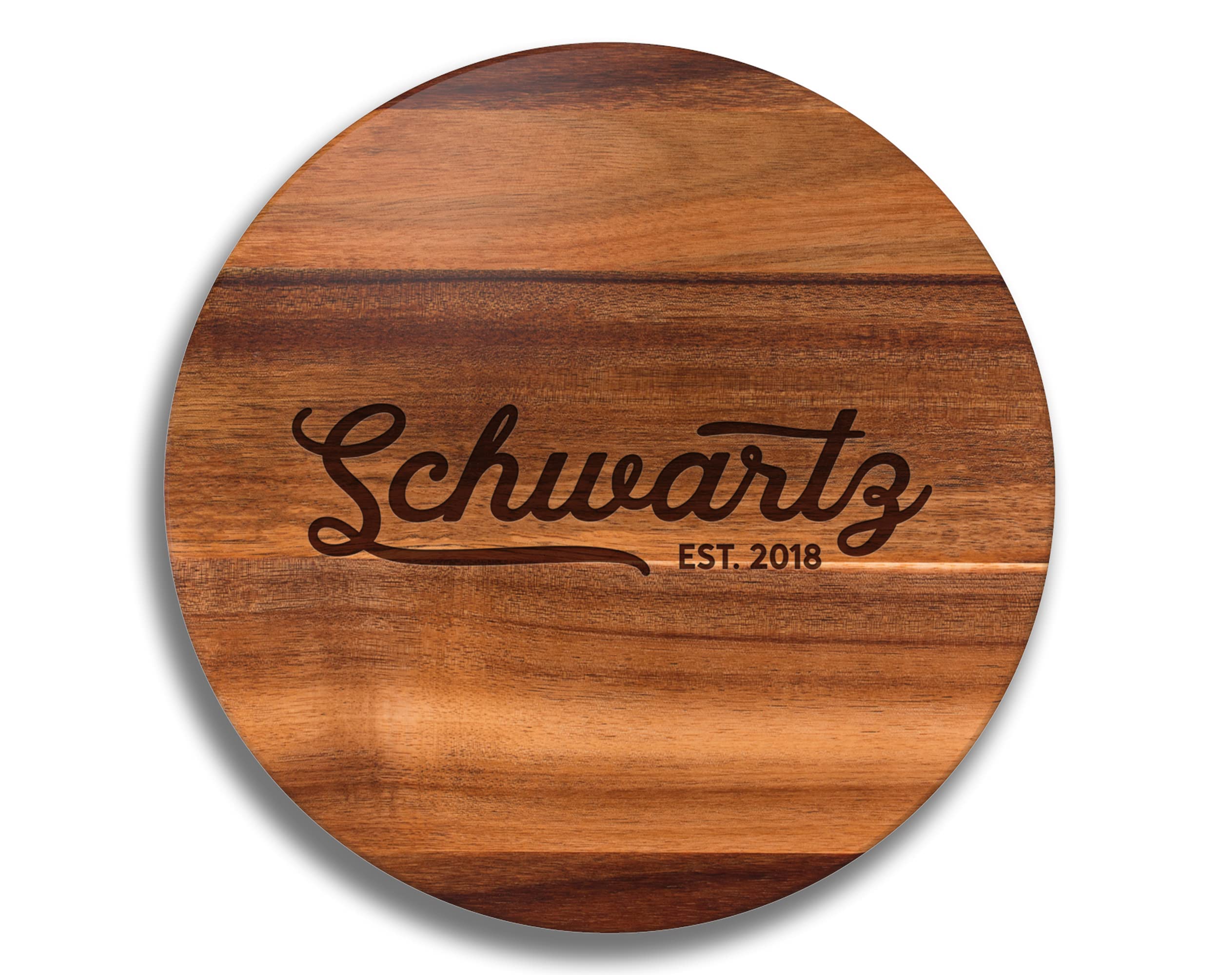 Personalized Acacia Wood Lazy Susan Turntable - Large Custom Wooden Serving Tray - Perfect for Christmas Gifts, Dining Table Decor & Spice Organization