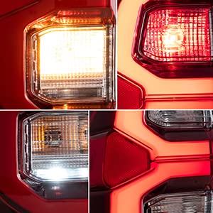 VLAND LED Tail Lights Assembly for Toyota Hilux 2015-2020 - Compatible with Base, Chasis, Doble Cab, SR, DLX Models (Not for Tonka) - Red Rear Lamps with DRL & Turn Signal - Perfect for Off-Roading & Night Driving