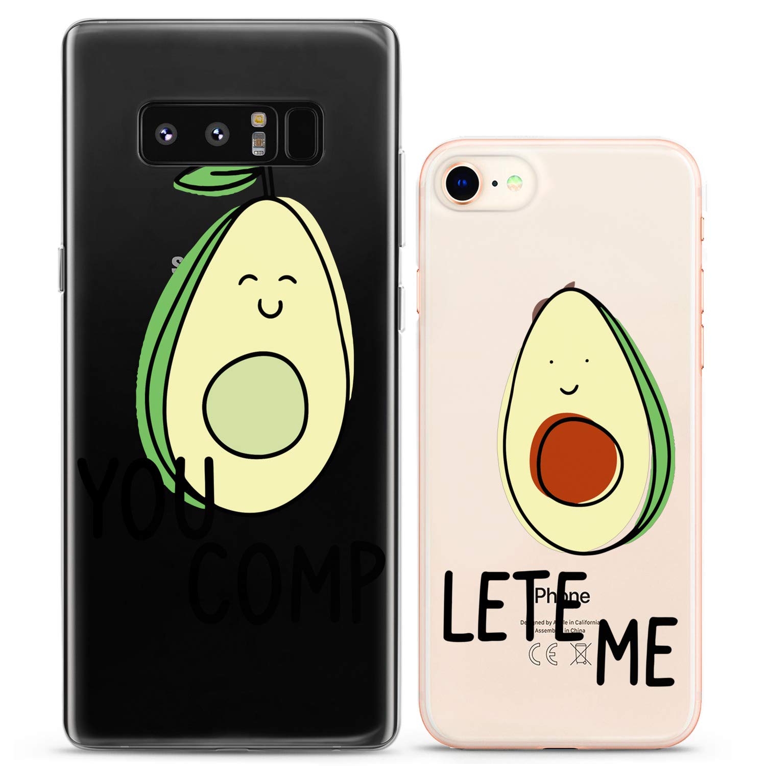 **Matching Couple Phone Cases for iPhone 16/15/14/13/12/11 Pro Max/Mini/Xs/X/6s/8 Plus/7/Xr/10/SE/5 - Avocado Silicone Cover - Cute Kawaii Fruit Design - Perfect for Couples, BFFs & Gifts**    *(Use Case: Ideal for romantic couples, best friends, or as a fun gift for birthdays, anniversaries, or Valentine's Day.)*