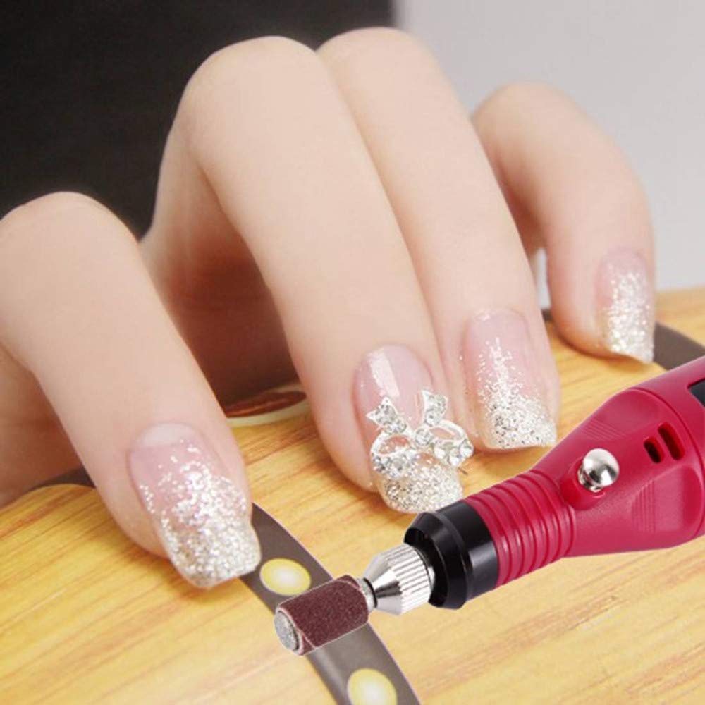 Professional Electric Nail Drill Kit for Manicure & Pedicure - Glass Nail Files, Acrylic Nail Grinder, Portable Salon Equipment for Thick Toenails - Perfect for Home Use, Nail Salons & DIY Nail Care