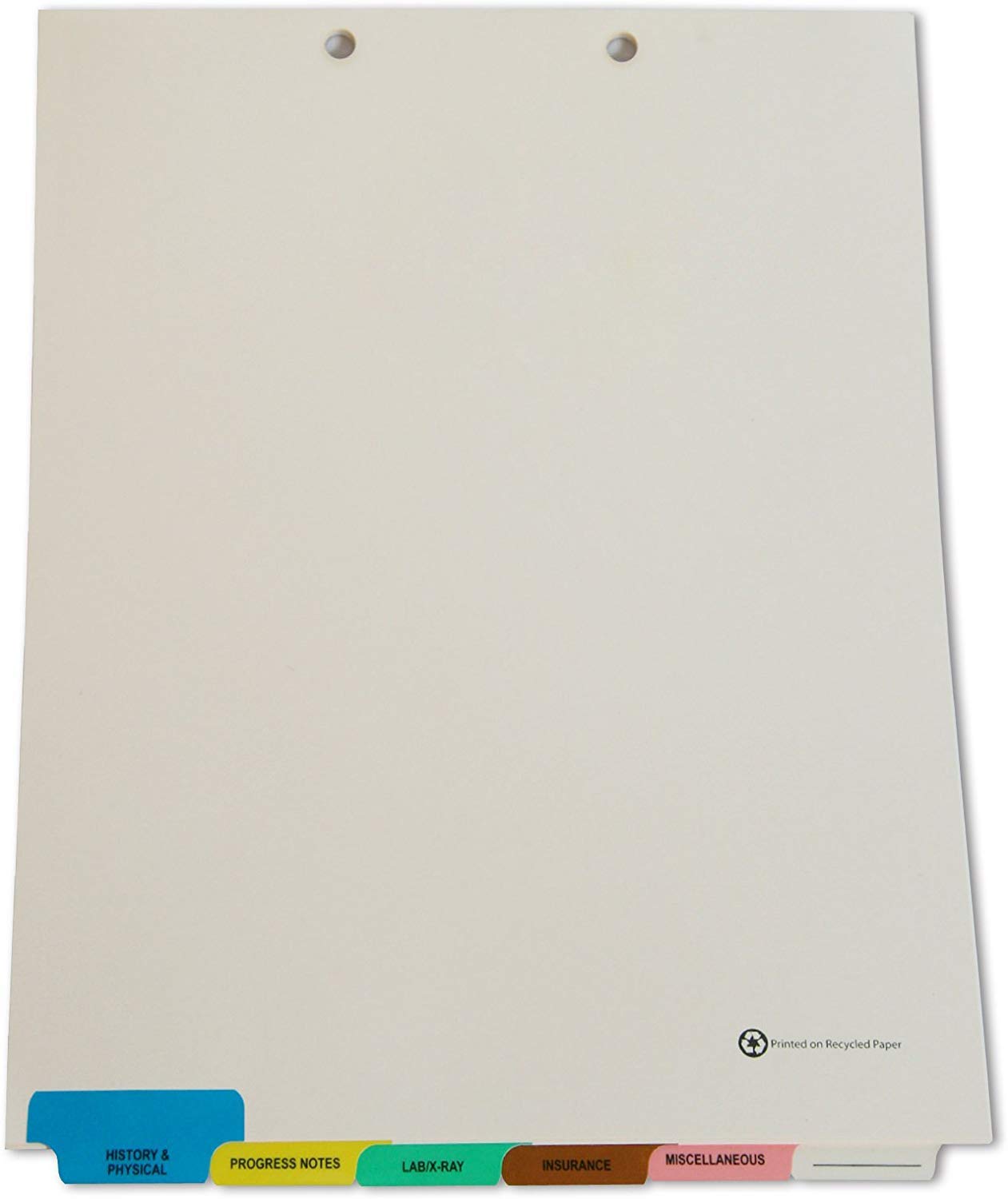 Premium Medical Chart Dividers Set - 6 Index Tabs per Set, Bottom Tab Design, 8.5