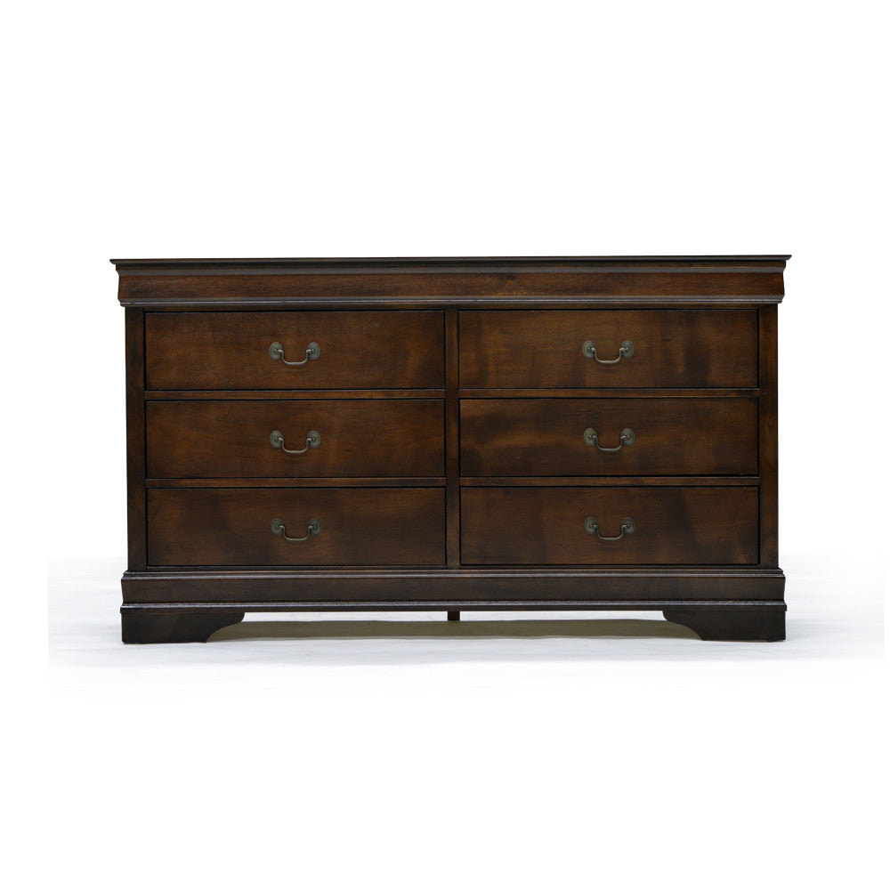 Cherry Wood Dresser with 6 Drawers - Modern Bedroom Furniture for Storage & Organization | Perfect for Bedroom, Living Room, or Nursery Decor