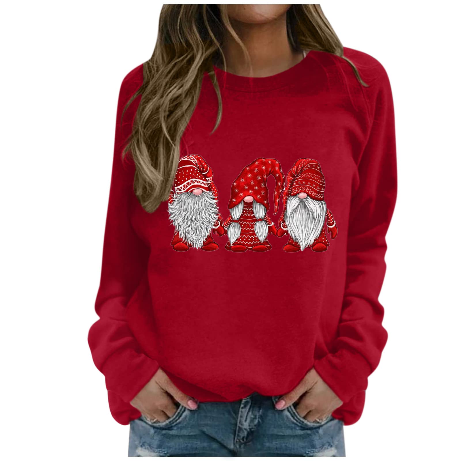 Women's Merry Christmas Long Sleeve Casual Hooded Sweatshirt Pullover - Cozy Lightweight Sweater for Holiday Parties, Gift Giving & Winter Outfits