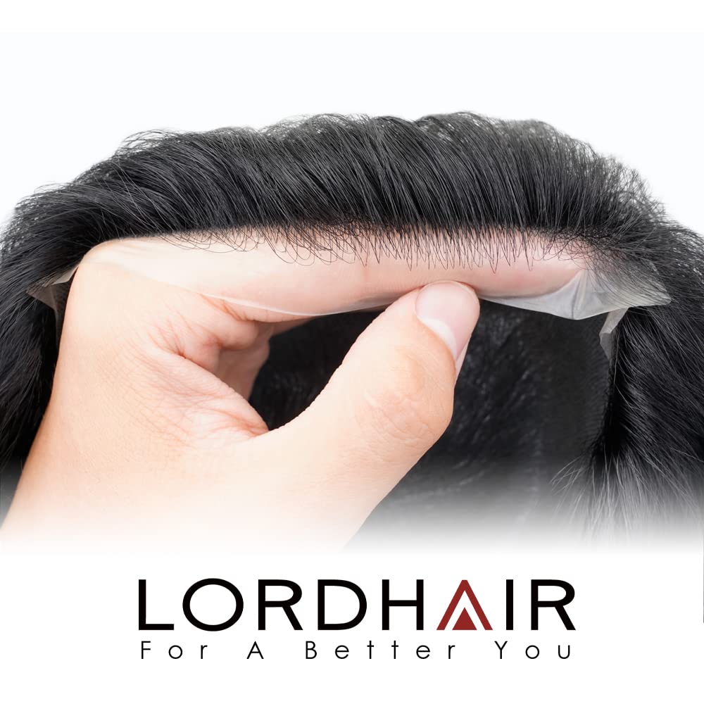 Premium 8x10 Inch Human Hair Toupee for Men - Ultra-Thin 0.06mm Skin Base Hair System with V-Loop Ventilation - Jet Black #1 - Perfect for Daily Wear, Special Occasions & Hair Loss Solutions