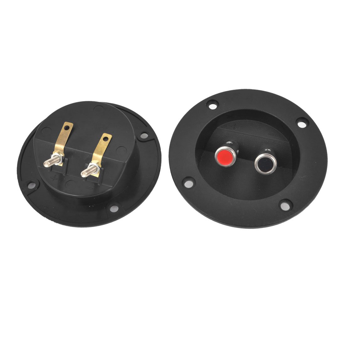 uxcell 2Pcs Black Spring Binding Post Double Terminal Board for Audio Speaker - High Quality Speaker Connectors for Home Theater & DIY Audio Projects