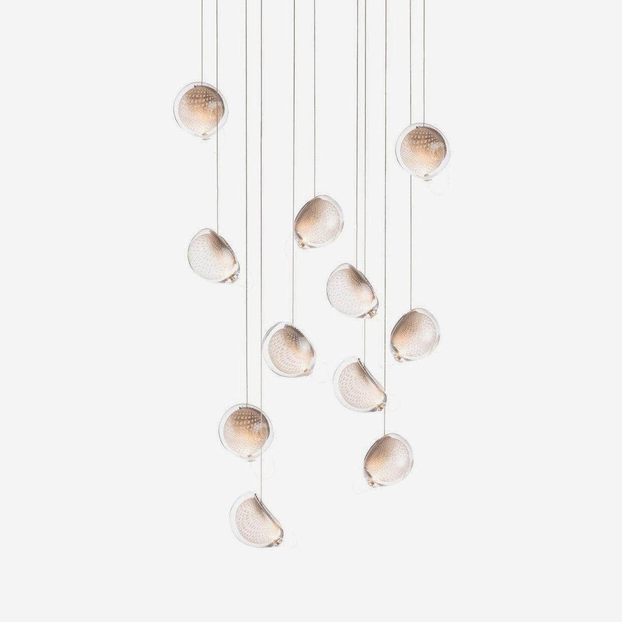 Modern Mesh Glass Pendant Light Fixture - Elegant Hanging Chandelier for Kitchen Island, Dining Room & Bedroom Decor